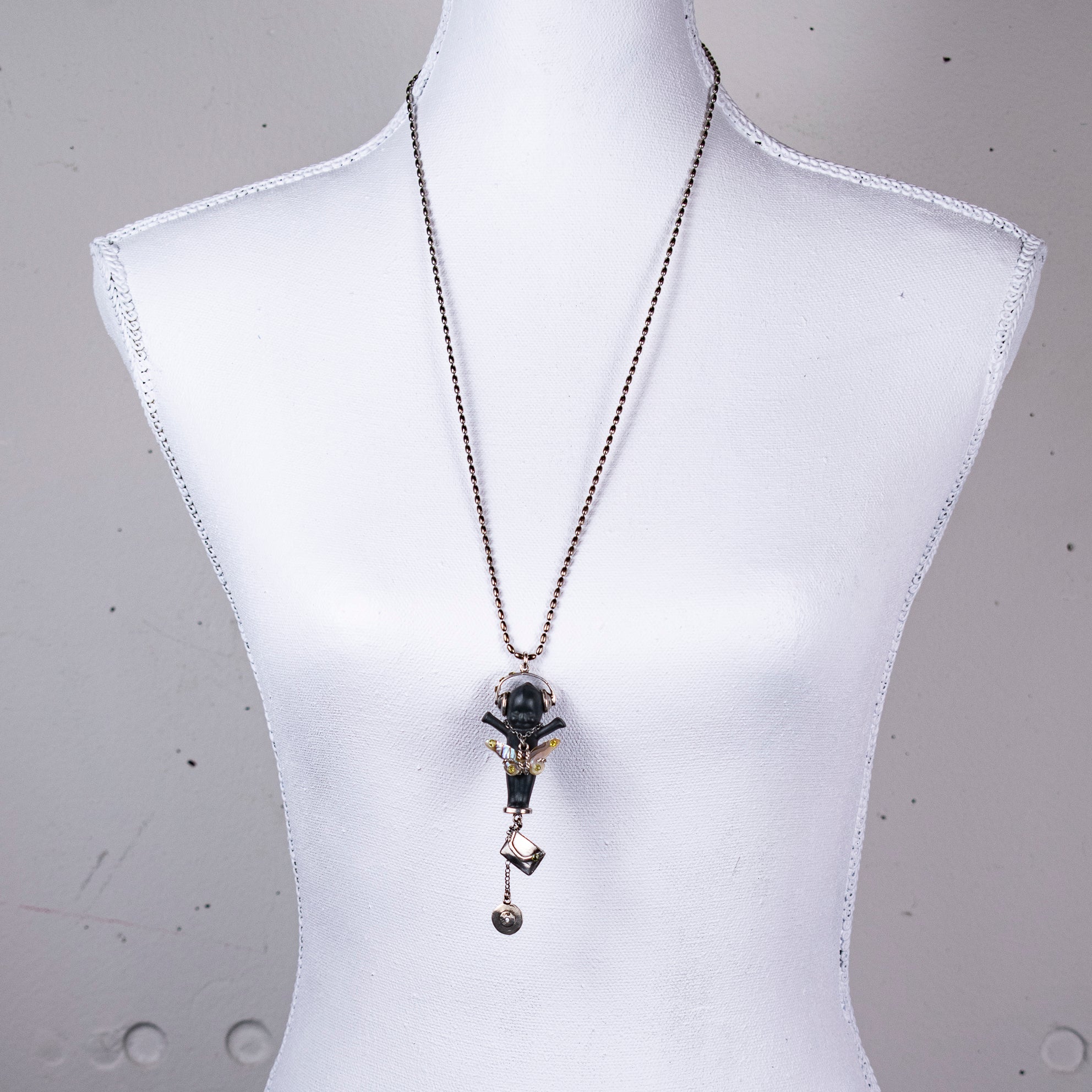 "DJ Party Baby" Ketting Zwart En Zilver