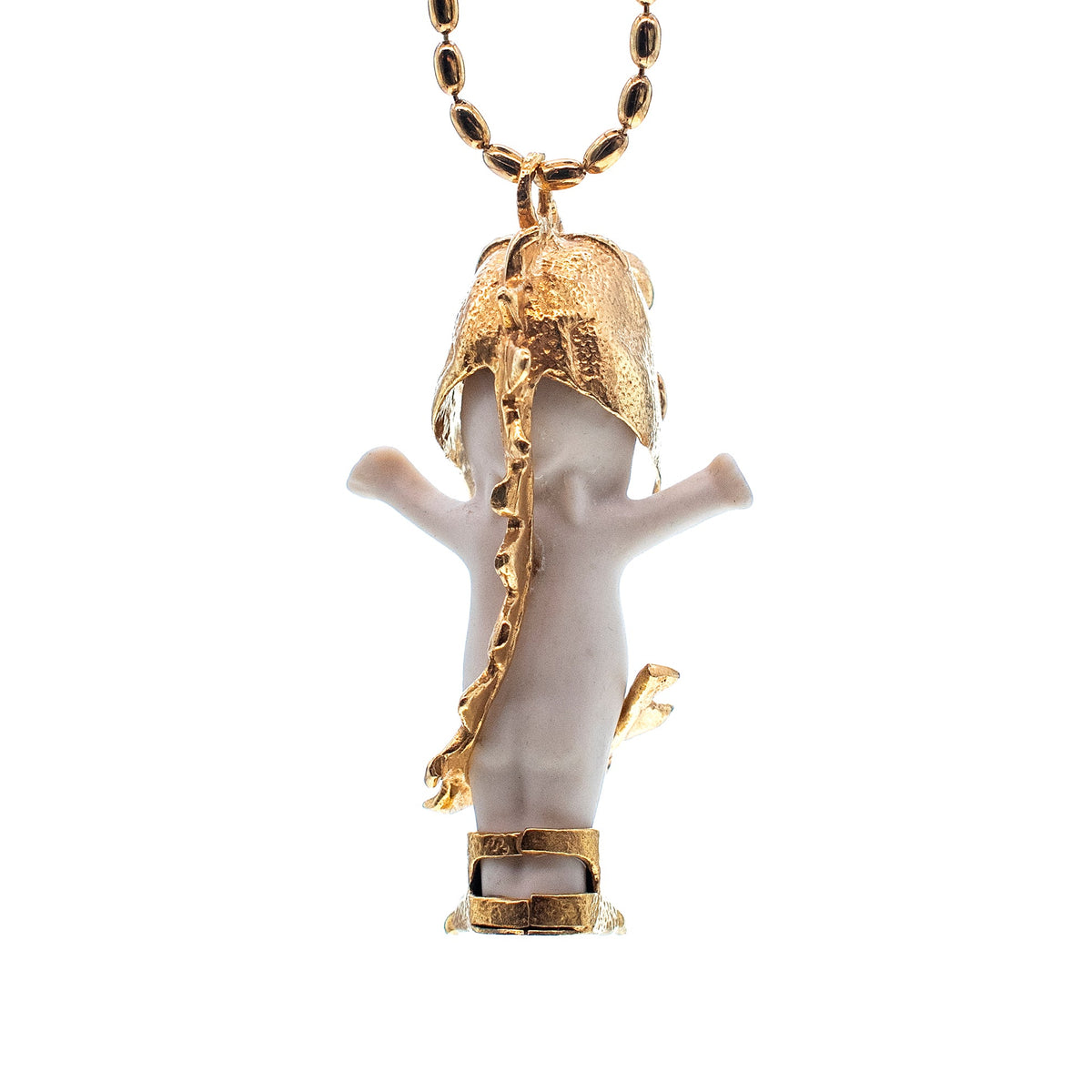 Little Dragon Ketting Wit En Goud – Verguld – Gem Kingdom