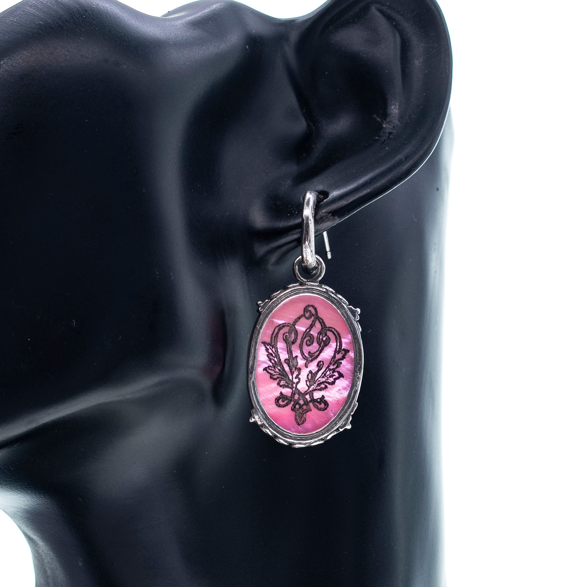 Pink Mother Of Pearl Drop Earrings – Sterling Silver – Gem Kingdom