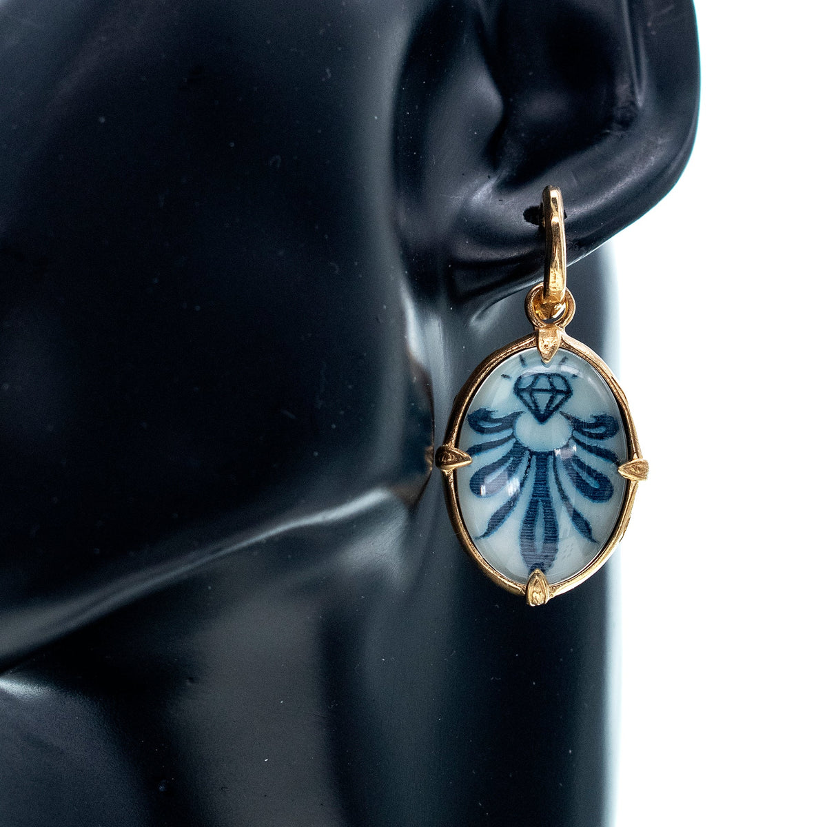 Bloom Earrings Blue – 18k Gold Plated – Gem Kingdom