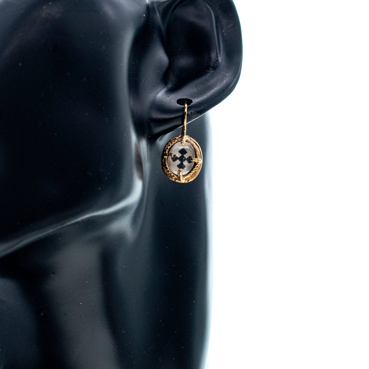 Mosaic Earrings White – Gold Plated – Gem Kingdom