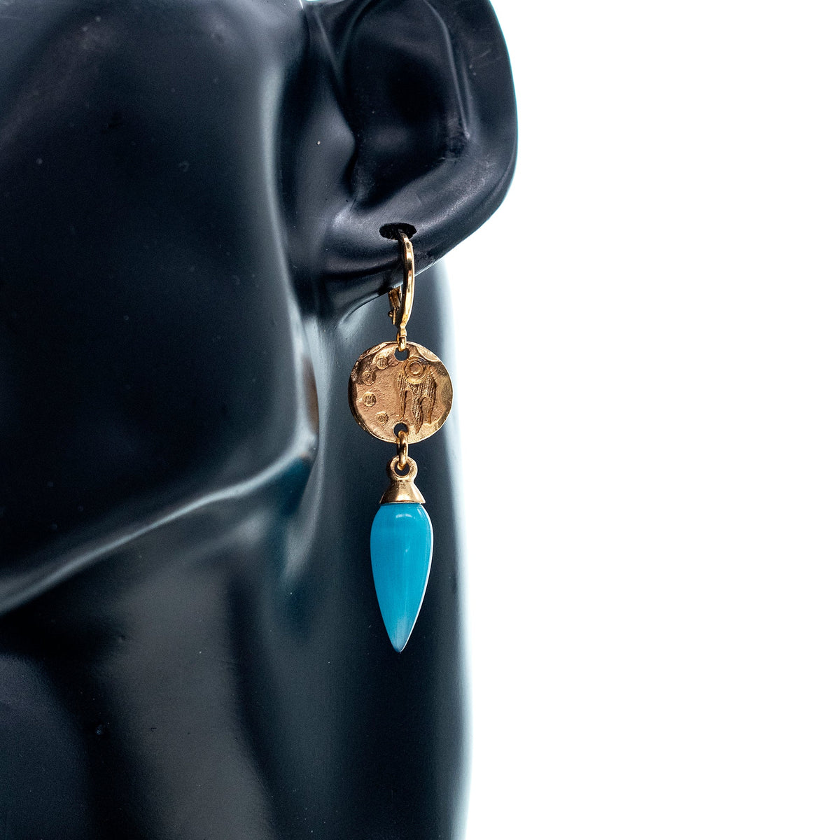 Golden Comet Earrings Blue – 18k Gold Plated – Gem Kingdom