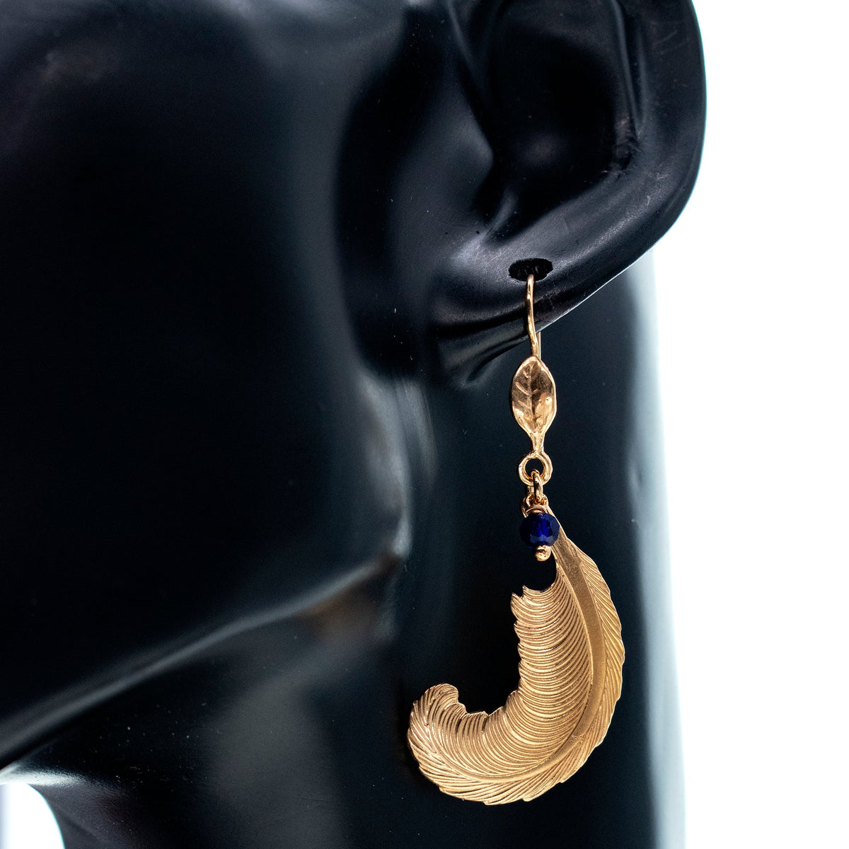 Feather Single Earring – 18k Gold Plated – Gem Kingdom