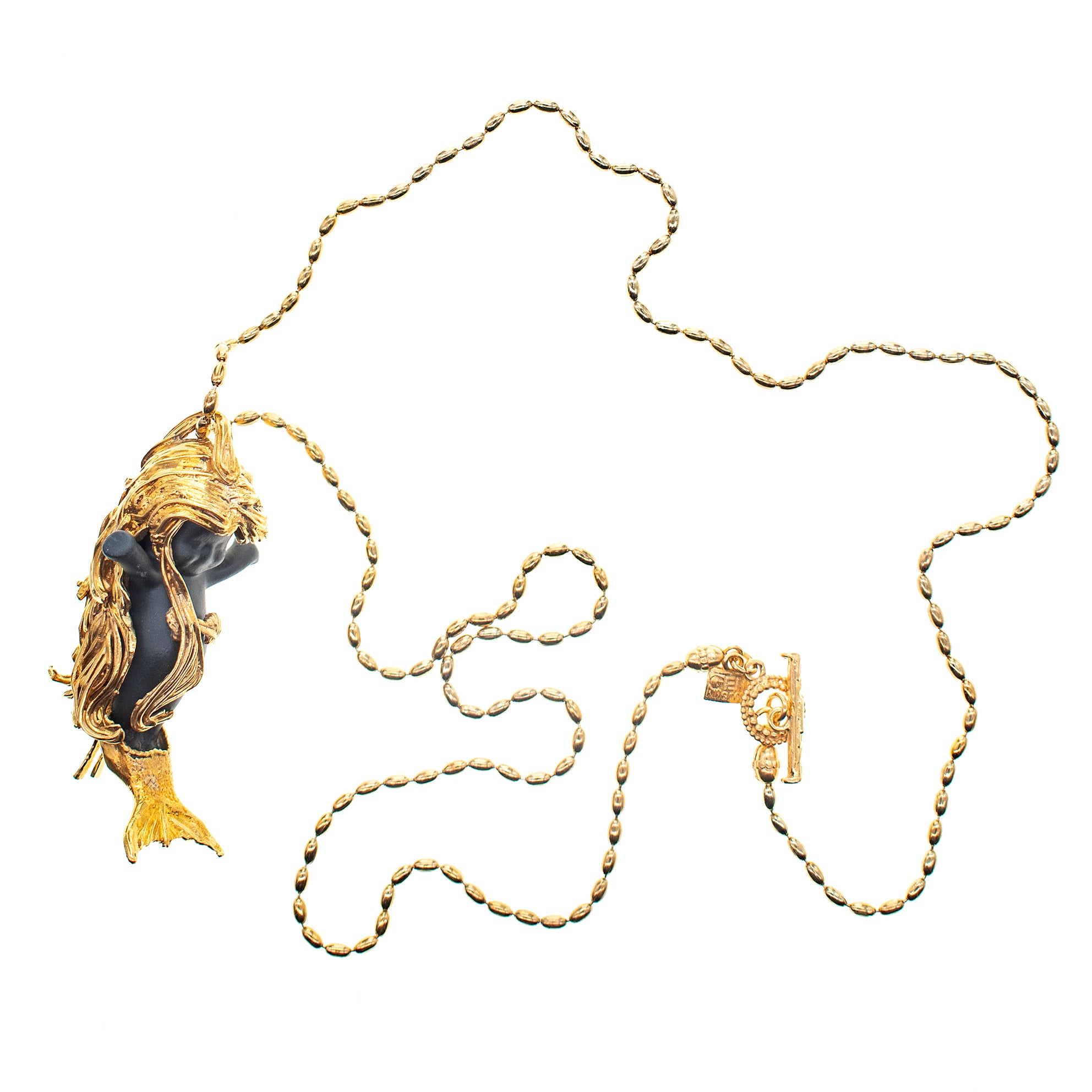 "Flipper" Ketting Zwart En Goud
