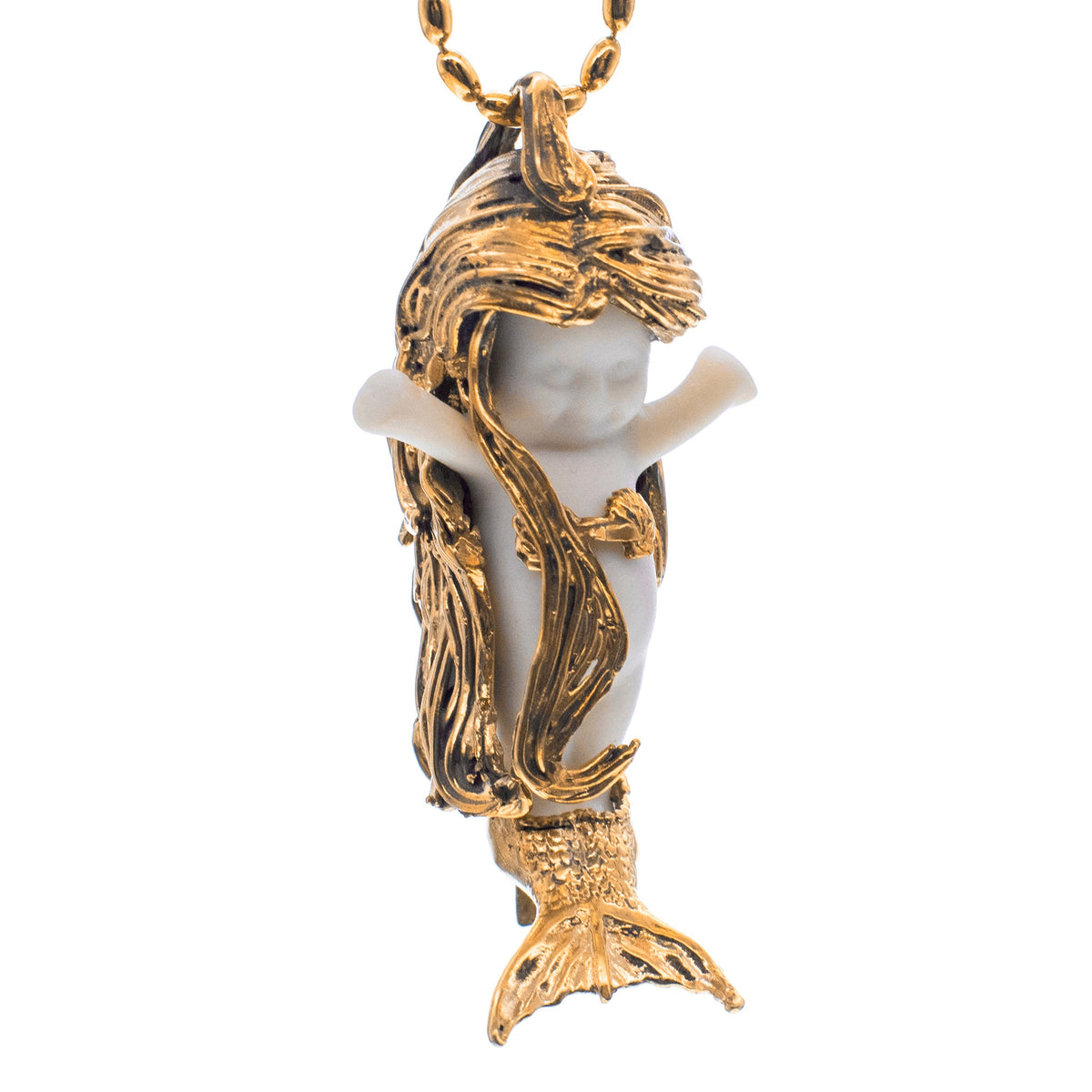 Flipper Ketting Wit En Goud – Verguld – Gem Kingdom