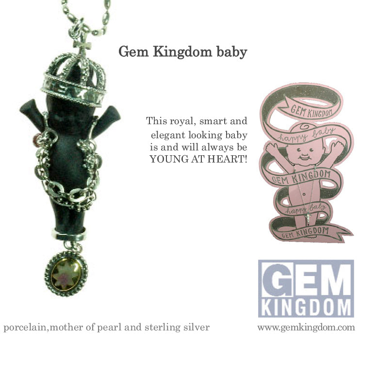 "Gem Baby" Ketting Zwart En Zilver