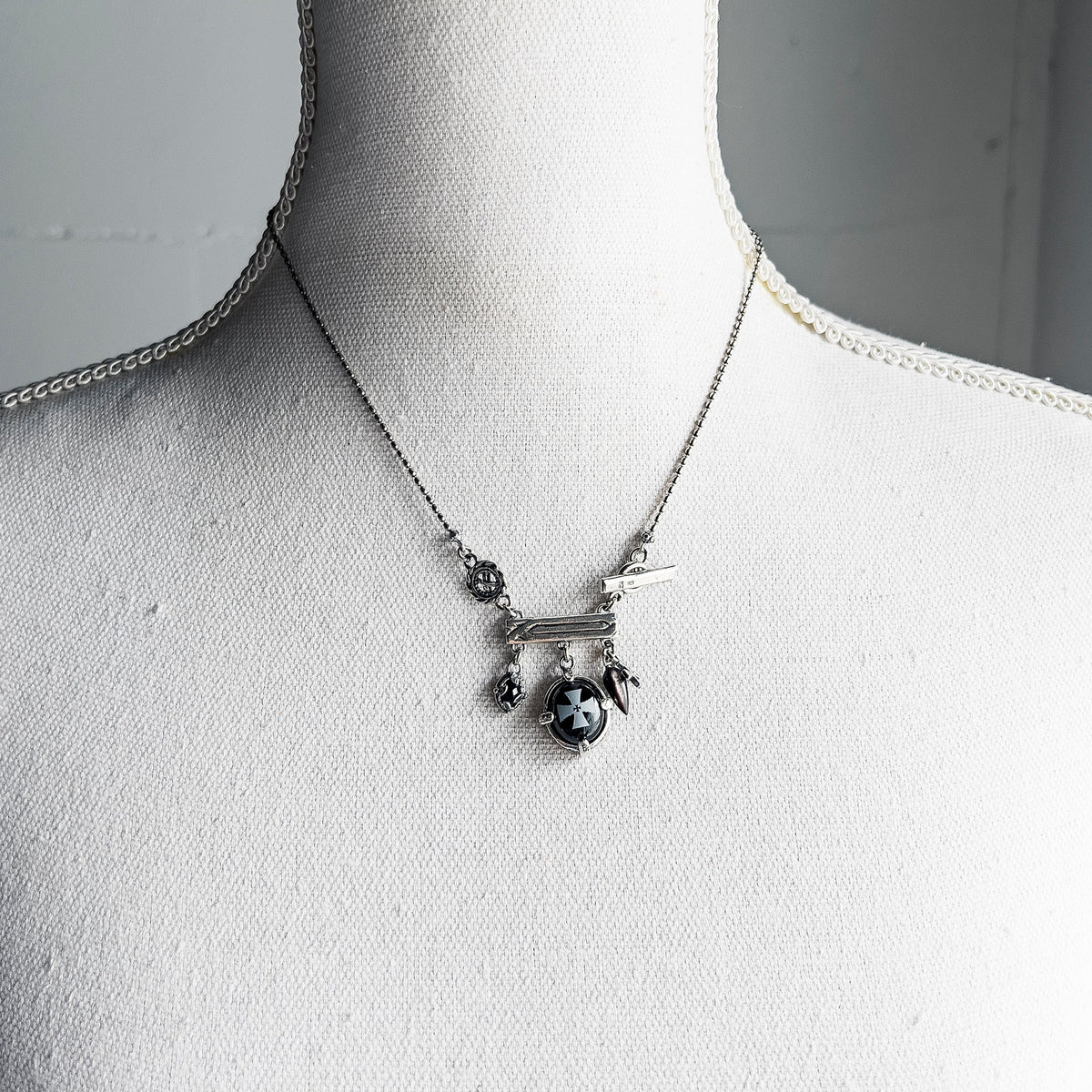 Engraved Onyx Charm Necklace – Sterling Silver – Gem Kingdom