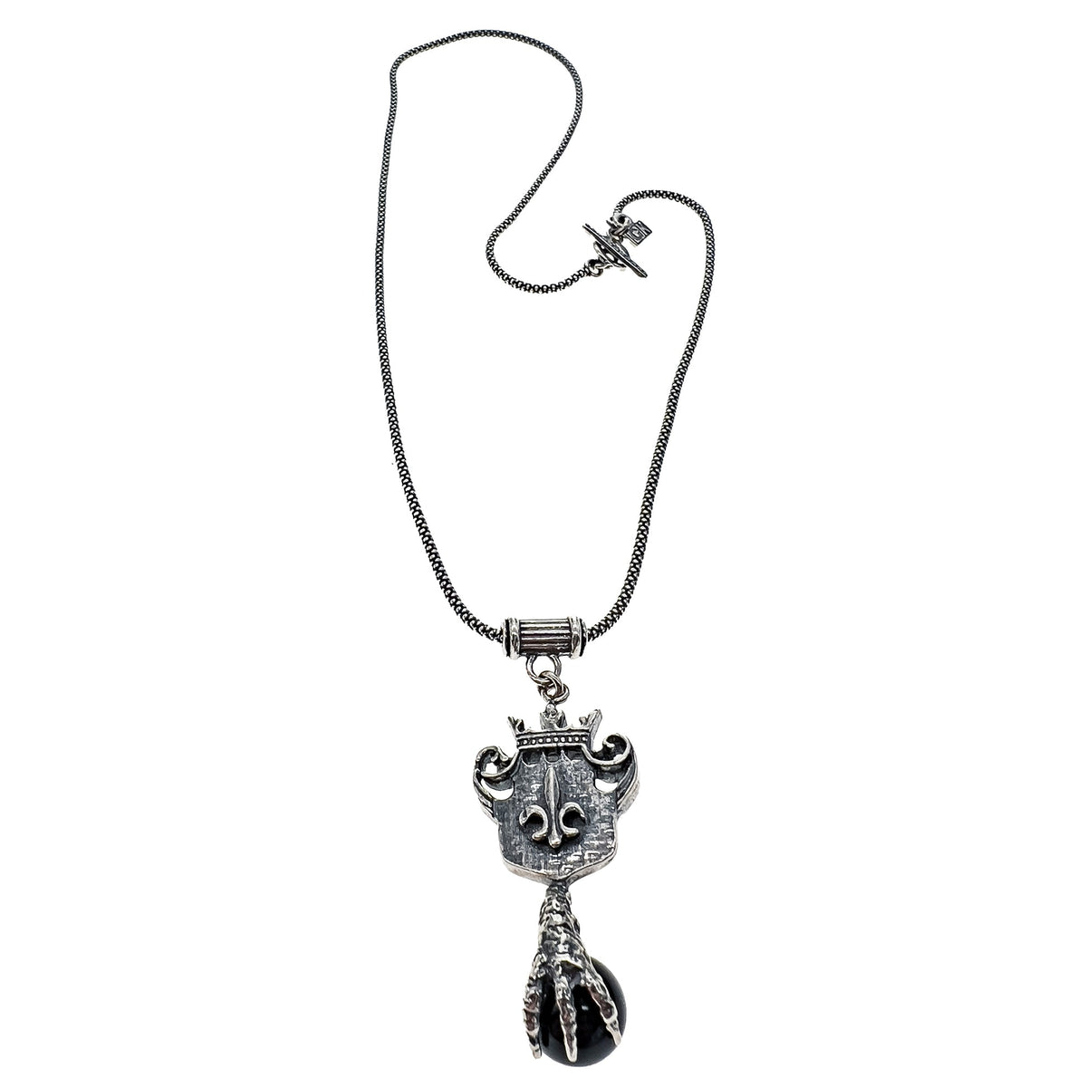 Shield And Claw Necklace Black – Sterling Silver – Gem Kingdom
