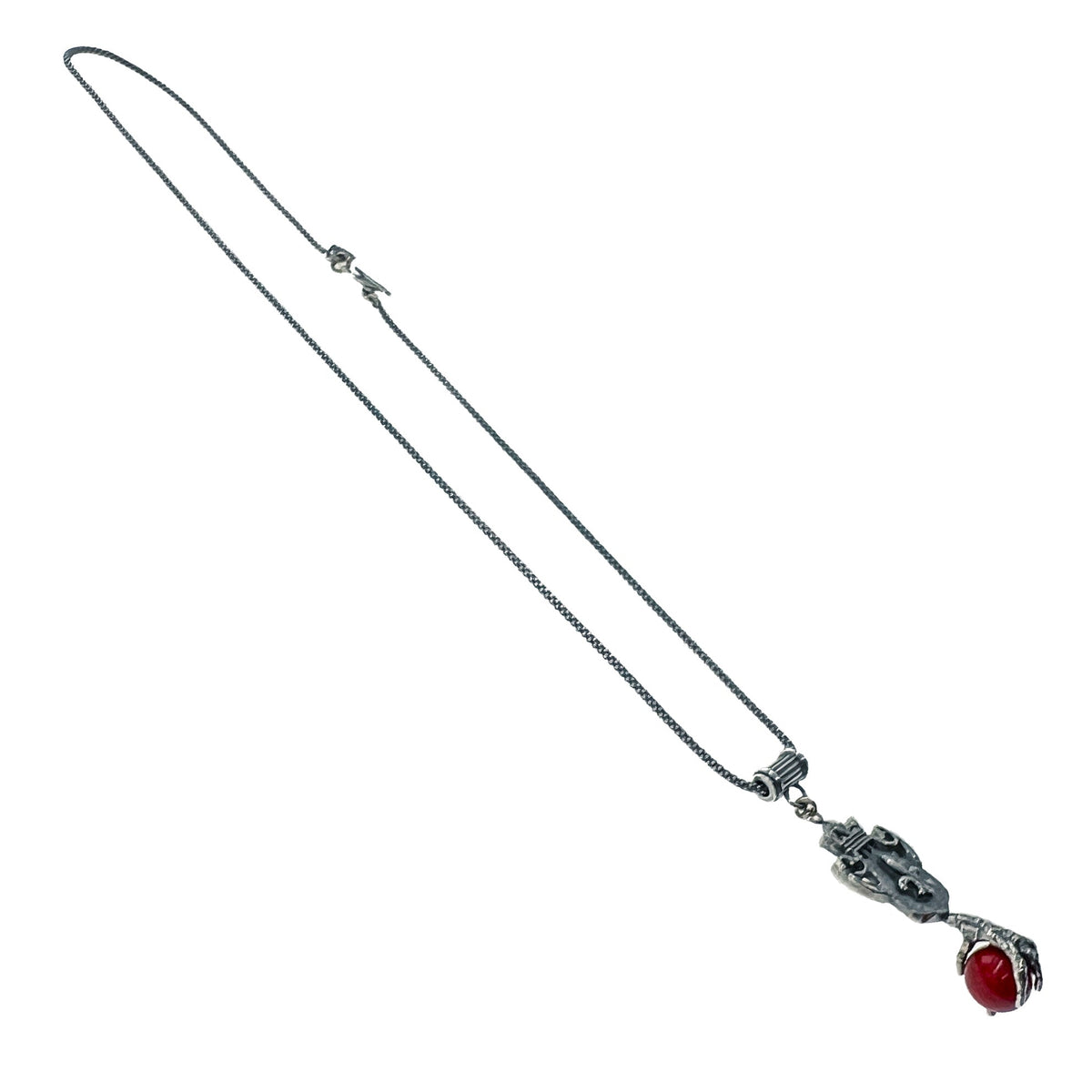 Shield And Claw Necklace Red – Sterling Silver – Gem Kingdom
