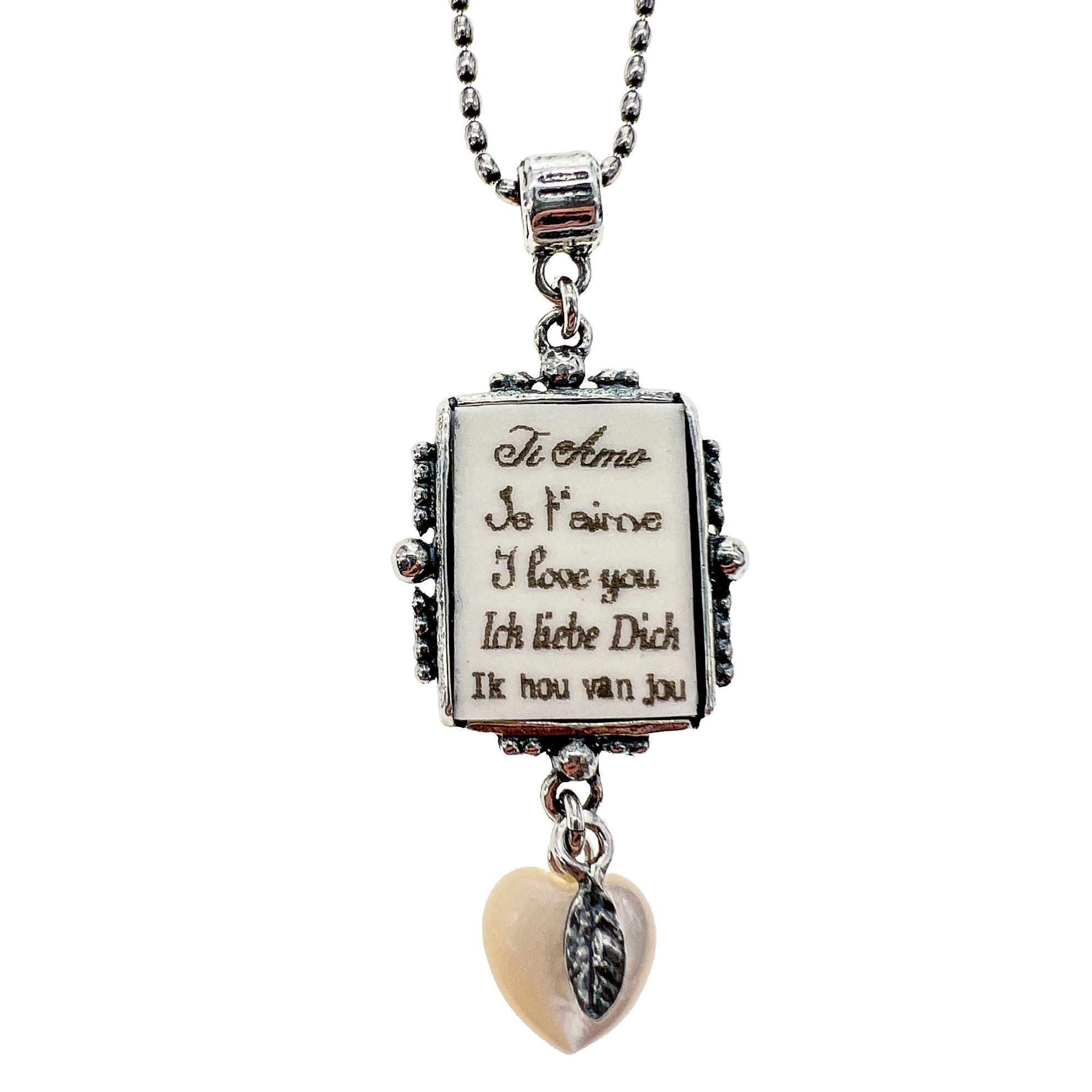 White Loveletter Necklace – Sterling Silver – Gem Kingdom