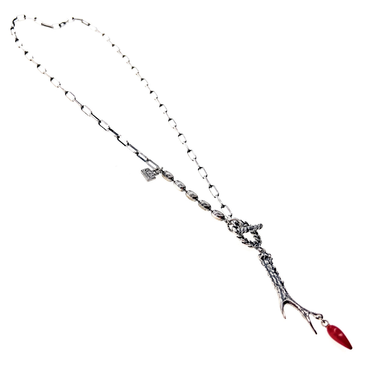 Rebel Rebel Antler Necklace – Sterling Silver – Gem Kingdom