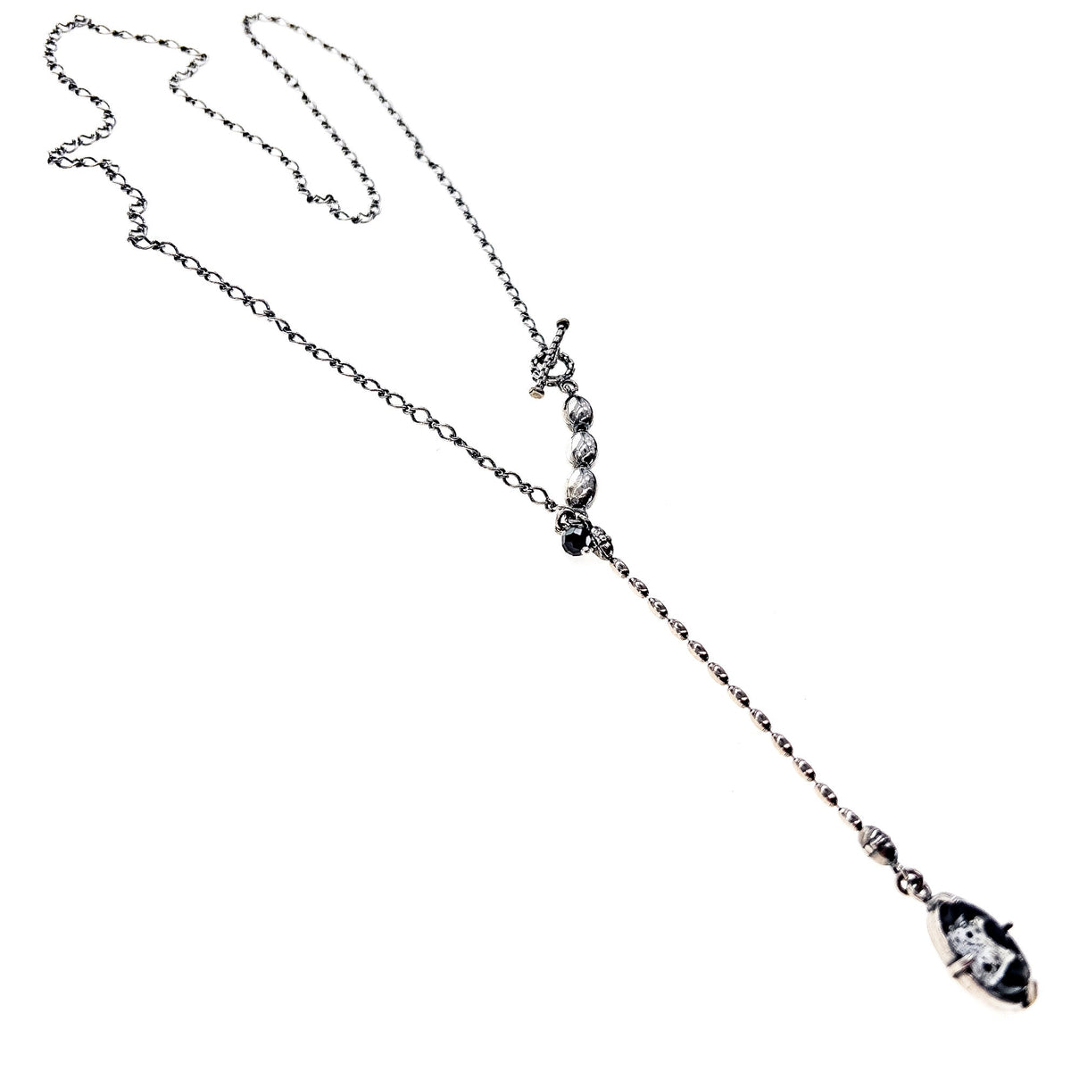 Rebel Rebel Intaglio Y-Necklace Long – Sterling Silver – Gem Kingdom