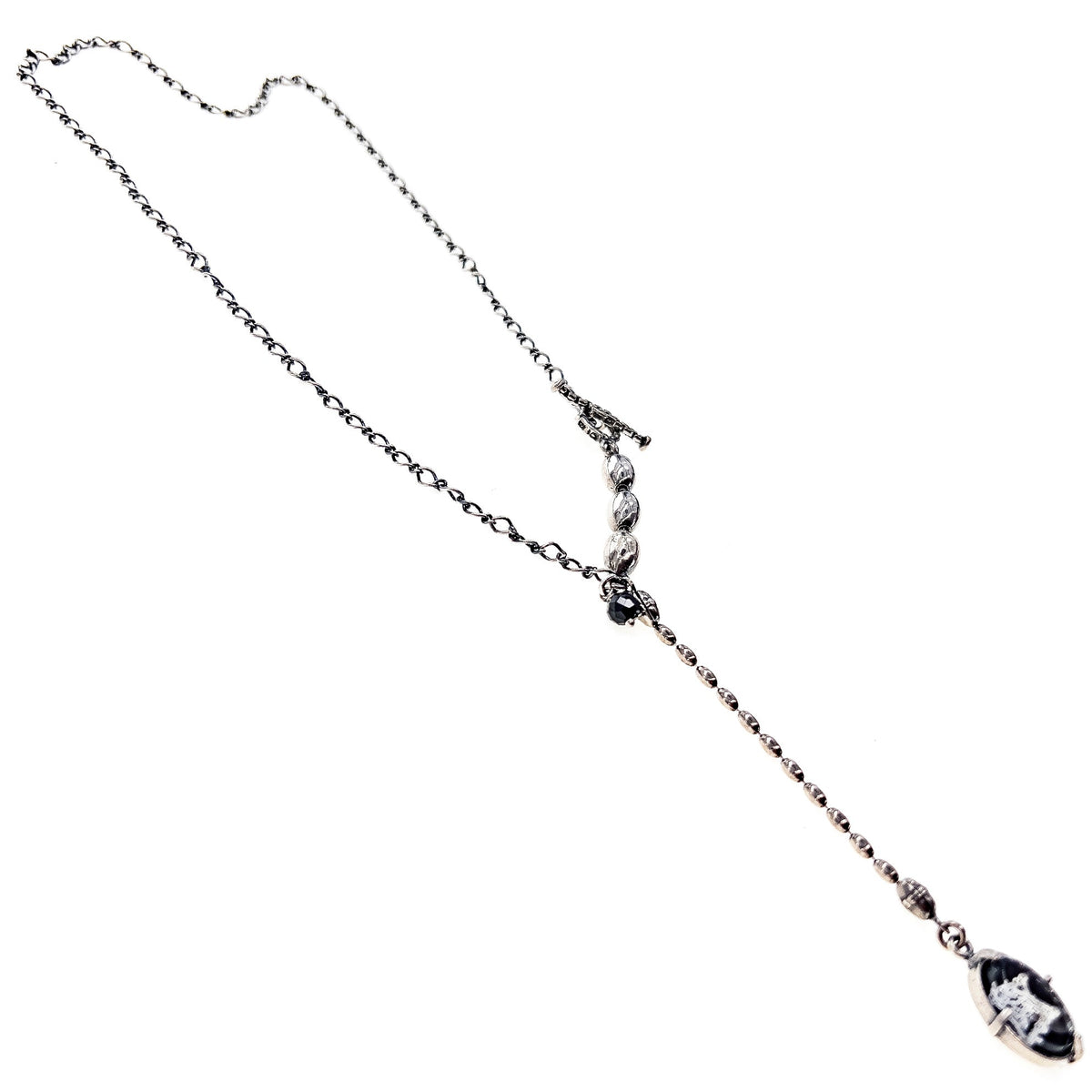 Rebel Rebel Intaglio Y-Ketting Kort – Sterling Zilver – Gem Kingdom