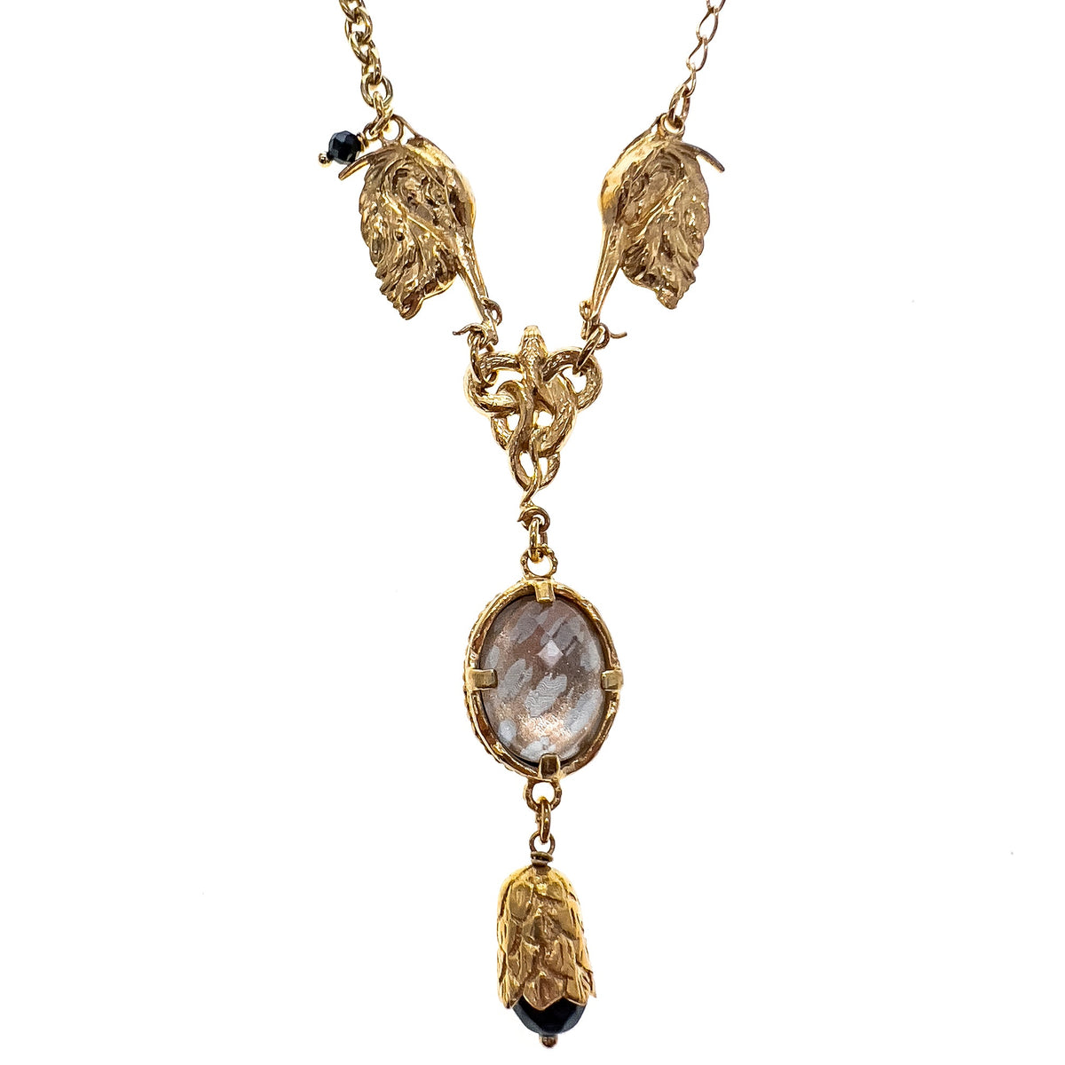 Heron Necklace Peach – 18k Gold Plated – Gem Kingdom