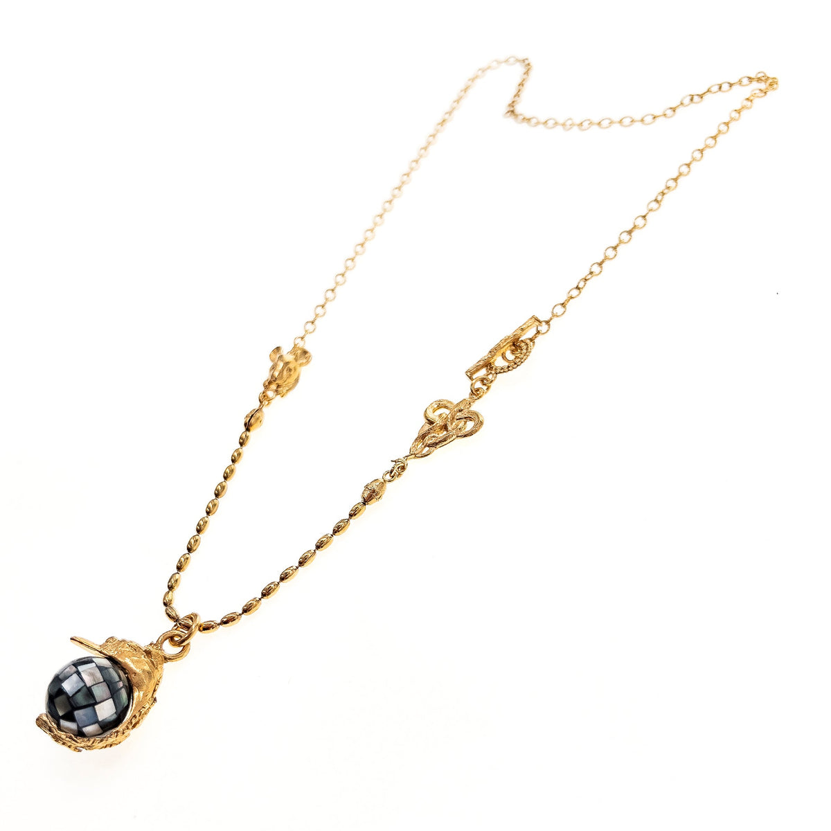 Swan Necklace Black – 18k Gold Plated – Gem Kingdom
