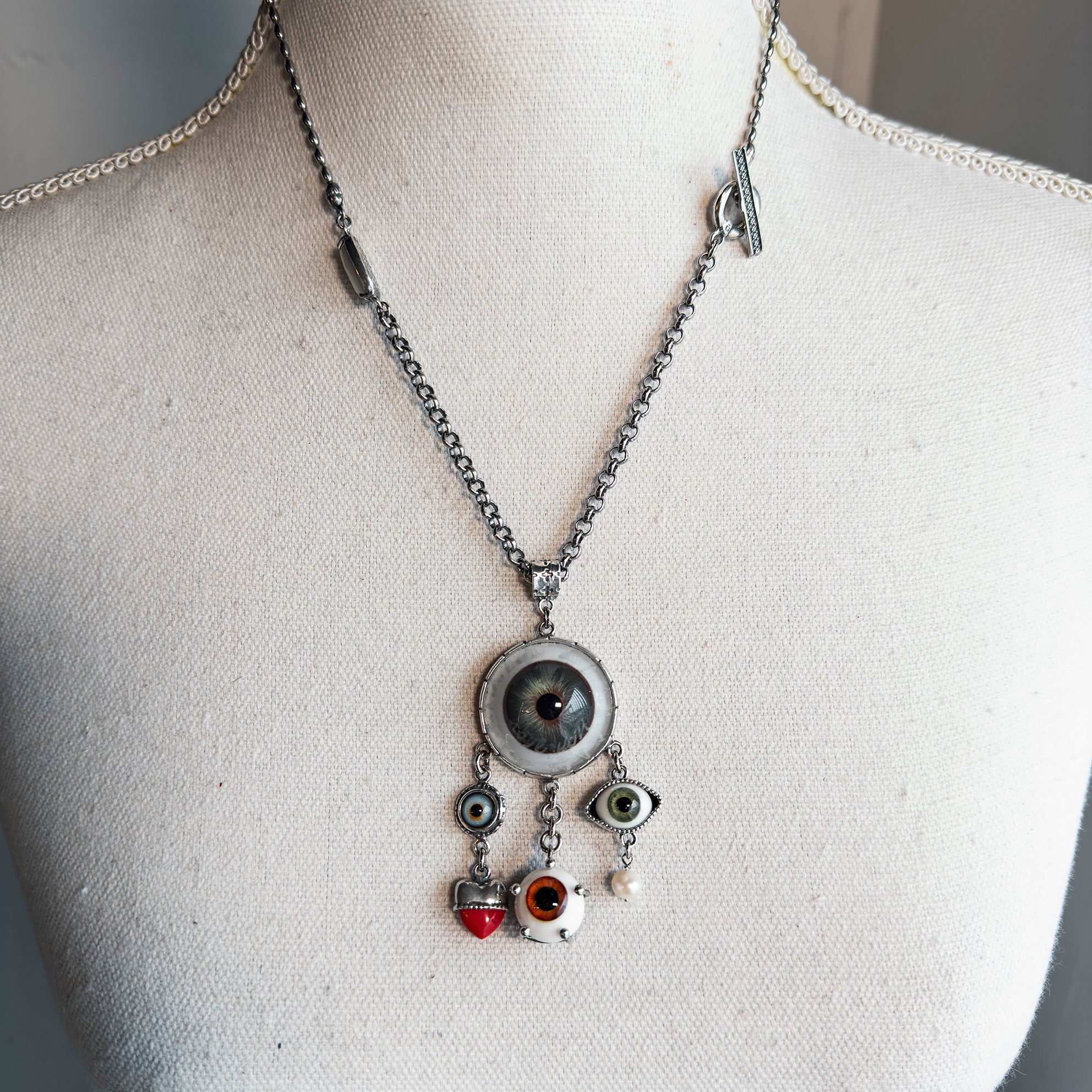 Eye Love You Glass Eye Pendant Necklace