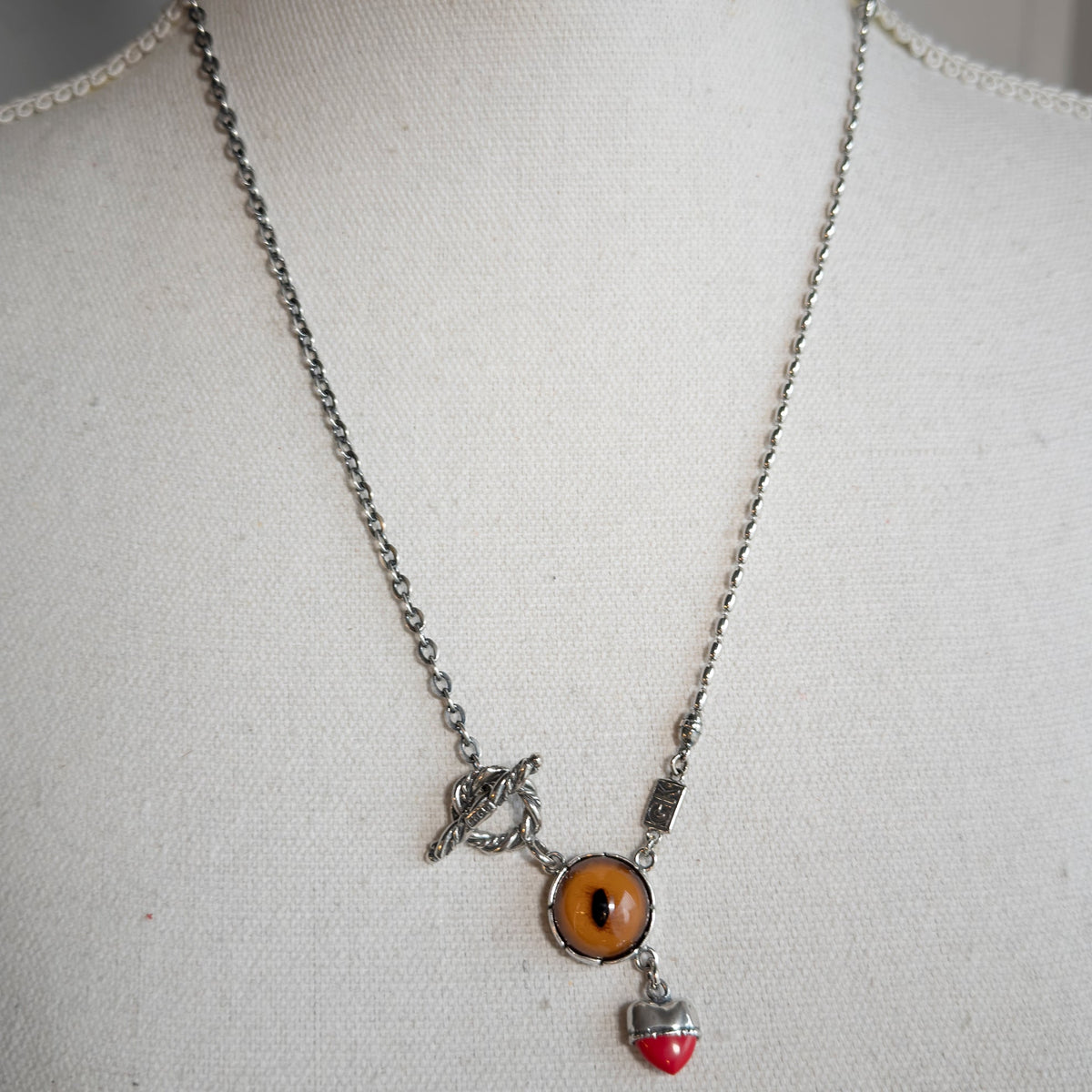 Eye Love You Necklace Orange – Sterling Silver – Gem Kingdom