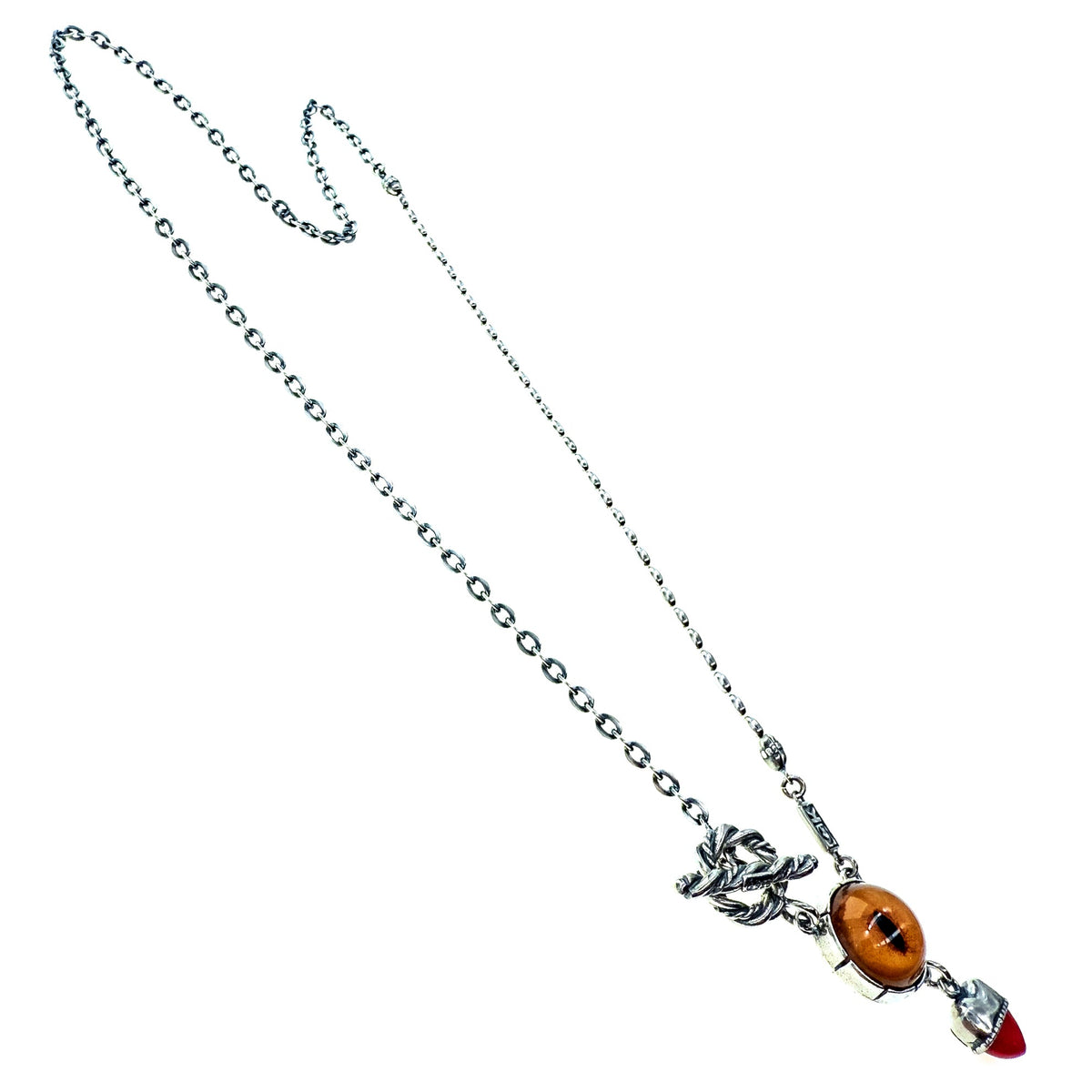 Eye Love You Necklace Orange – Sterling Silver – Gem Kingdom