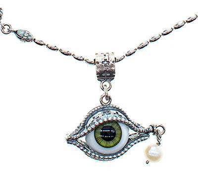 Eye Love You Green Eye Pearl Necklace