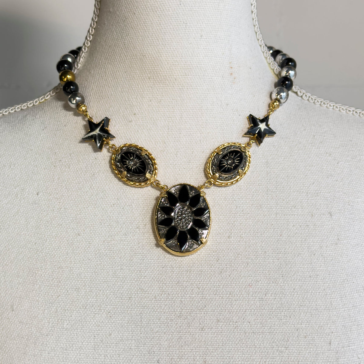 Noir Cosmos Necklace – Gold Plated – Gem Kingdom