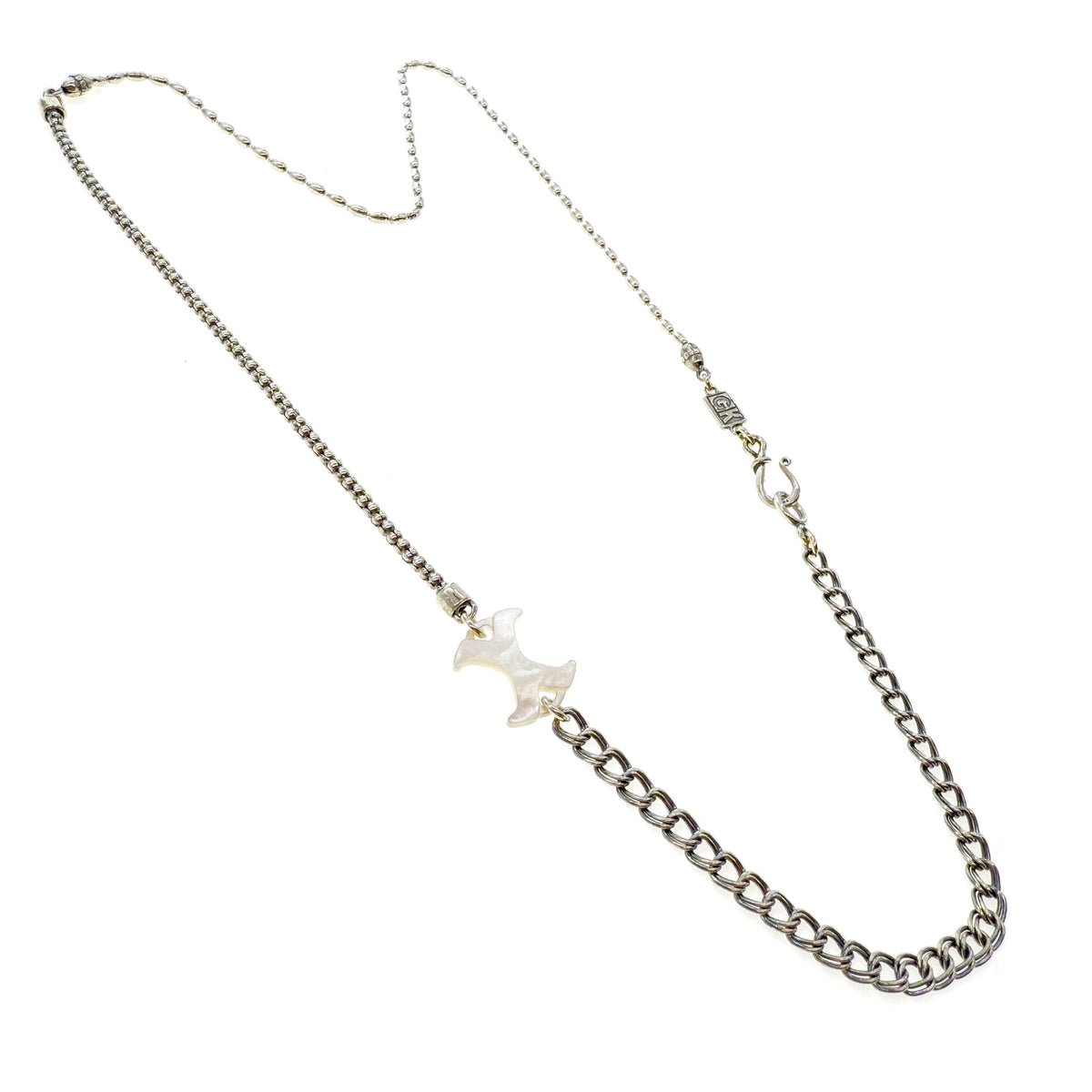 Kruis Ketting Wit – Sterling Zilver – Gem Kingdom