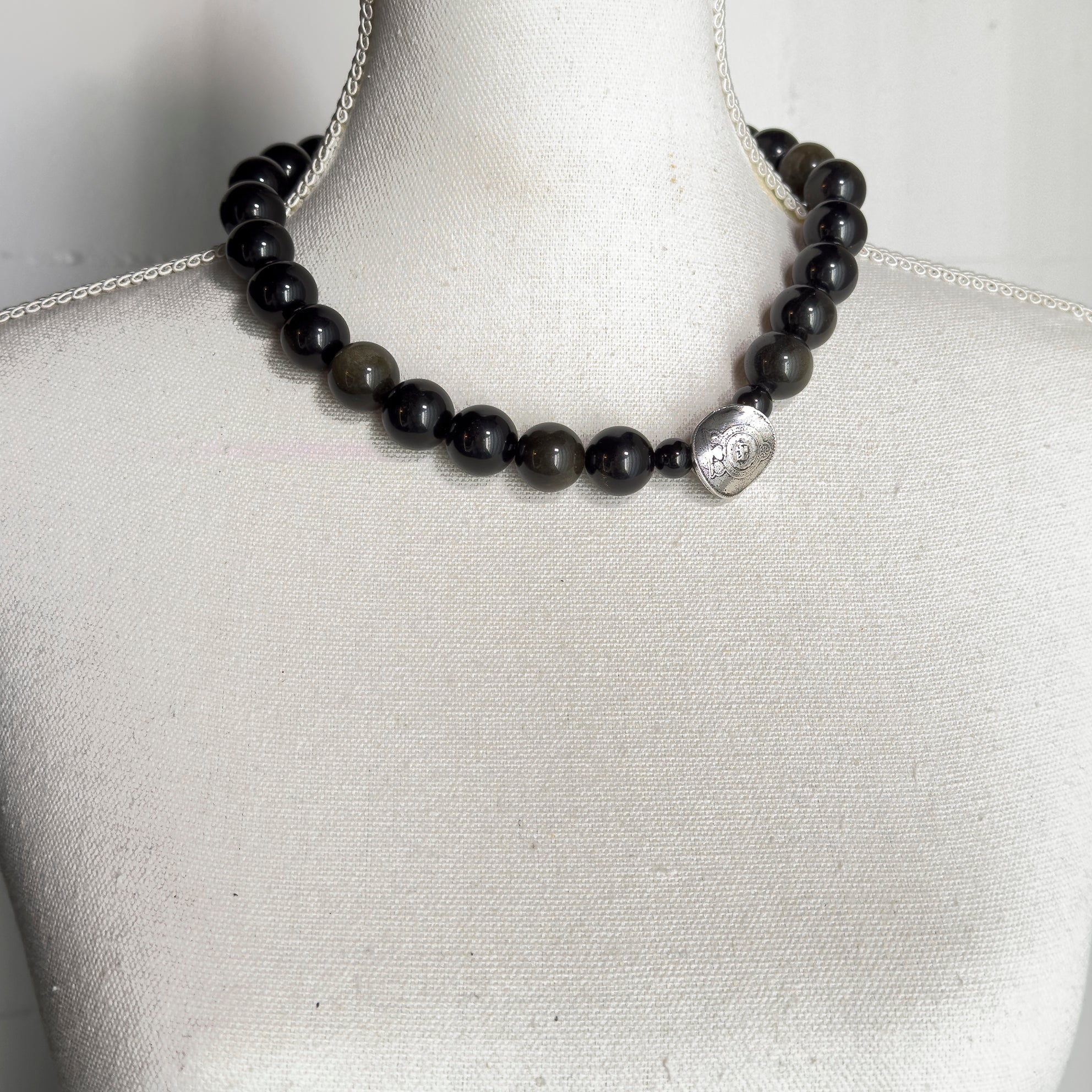 Rebel Rebel Obsidian Beaded Necklace