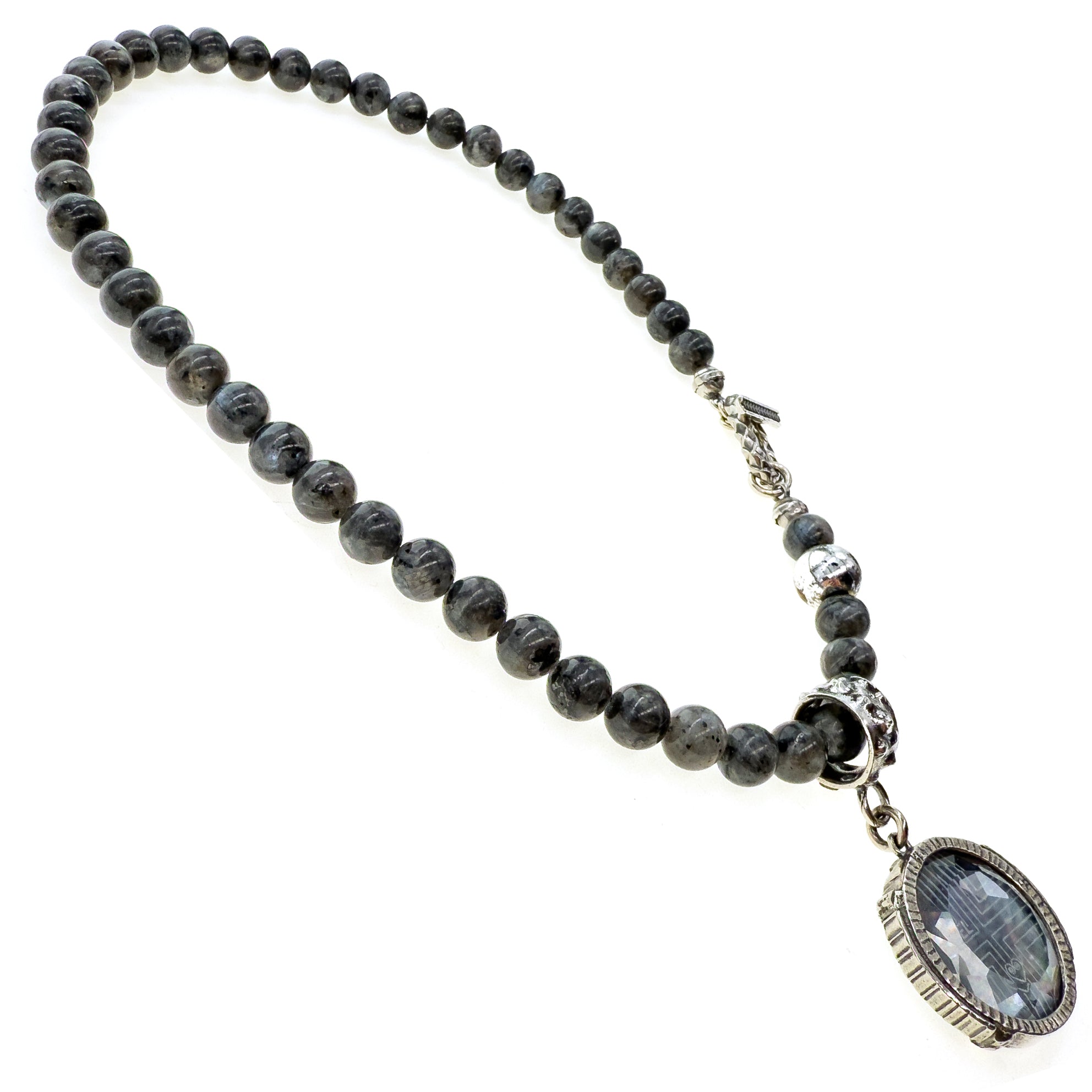 Rebel Rebel Dark Beaded Necklace – Sterling Silver – Gem Kingdom