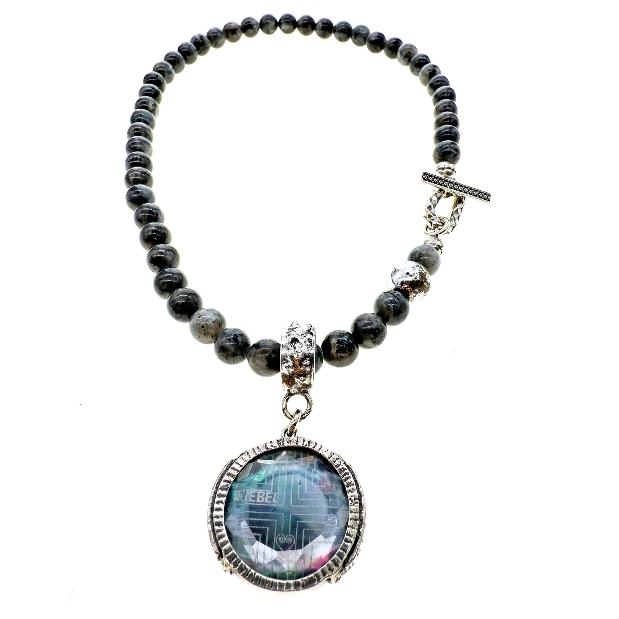 Rebel Rebel Dark Beaded Necklace – Sterling Silver – Gem Kingdom