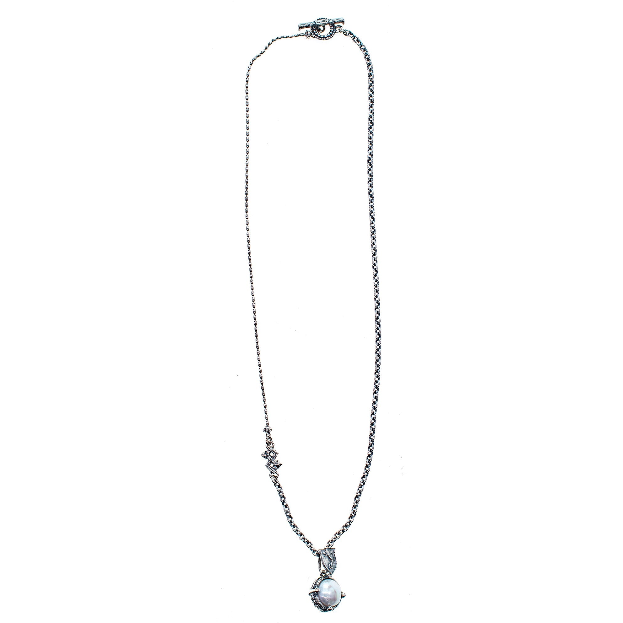 White Pearl Pendant Sterling Silver Necklace – Sterling Silver – Gem Kingdom