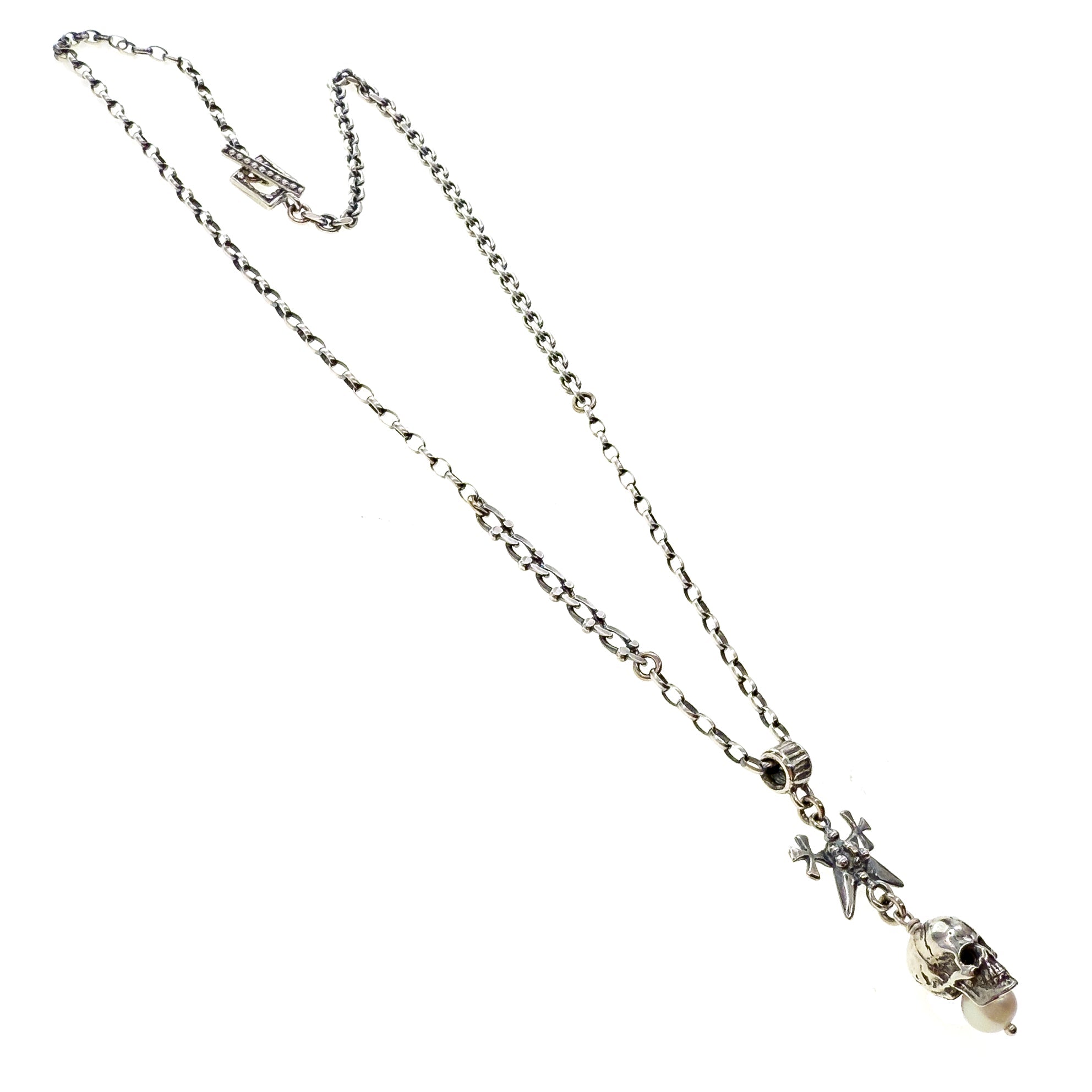 Skull Necklace – Sterling Silver – Gem Kingdom