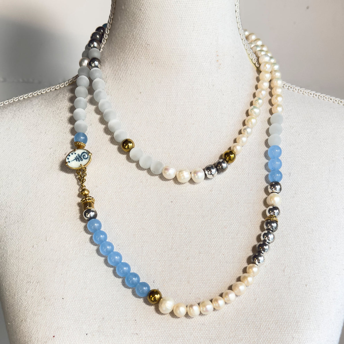 Blue Solace Ketting – Verguld – Gem Kingdom