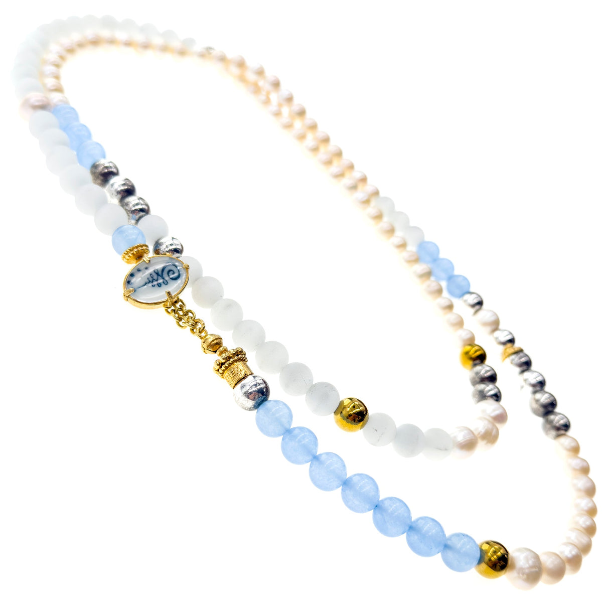 Blue Solace Ketting – Verguld – Gem Kingdom