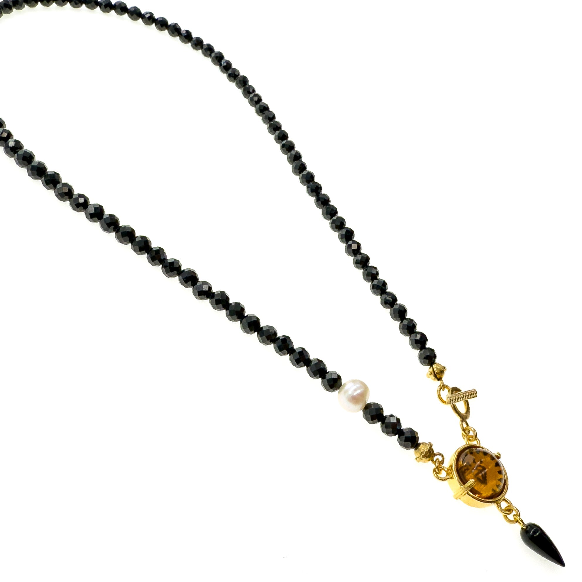 Talisman Pearl & Spinel Necklace – Gold Plated – Gem Kingdom