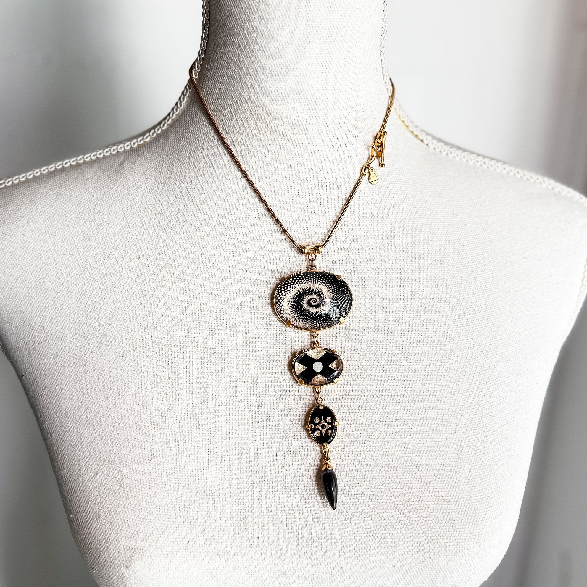 Triple Pendant Intaglio Necklace