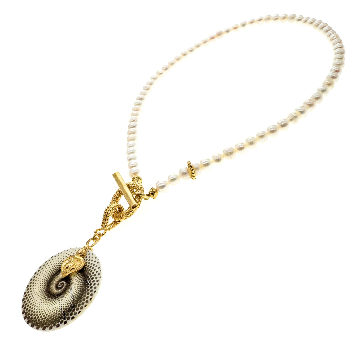 Pearl Swirl Necklace – 18k Gold Plated – Gem Kingdom