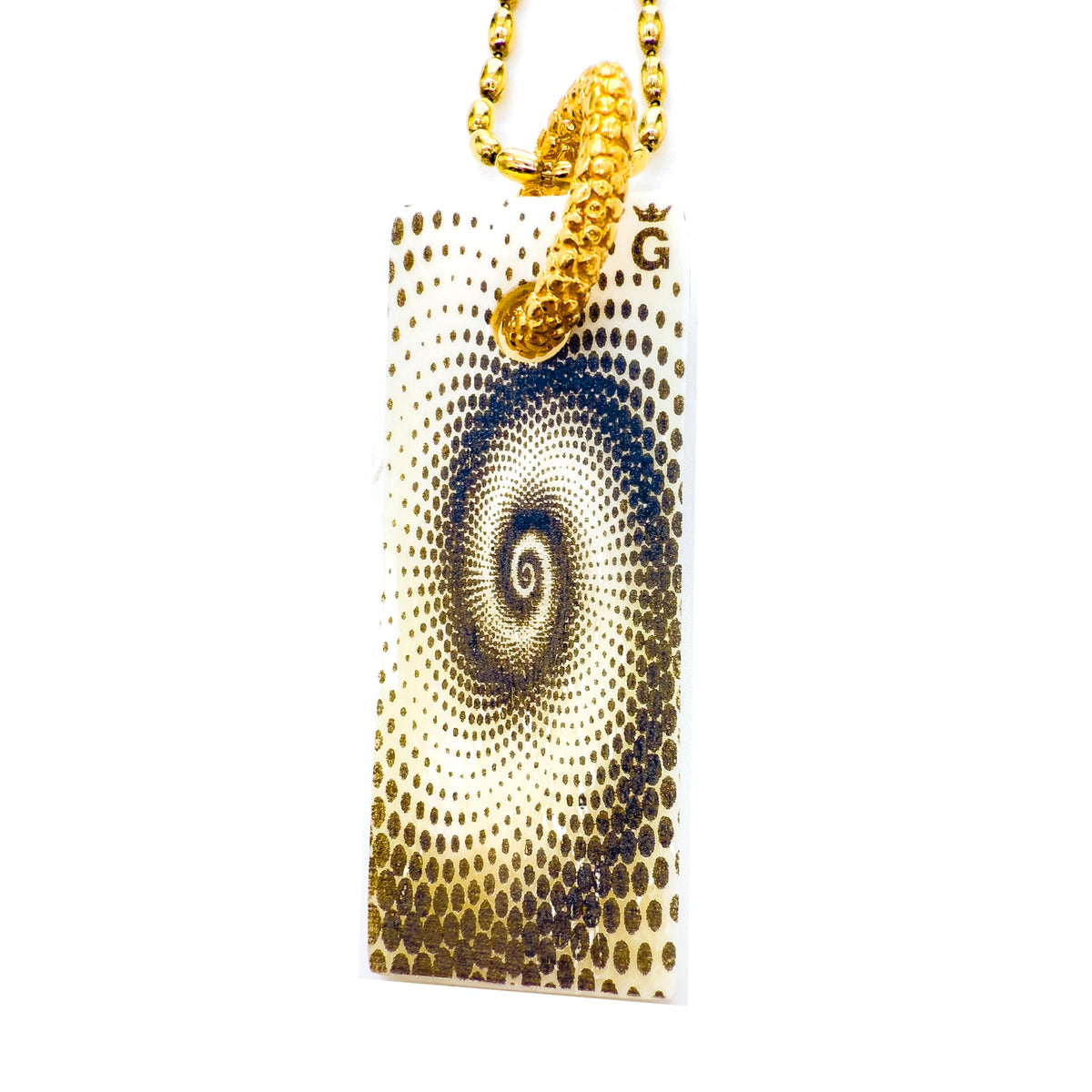 Face And Spiral Necklace White – 18k Gold Plated – Gem Kingdom