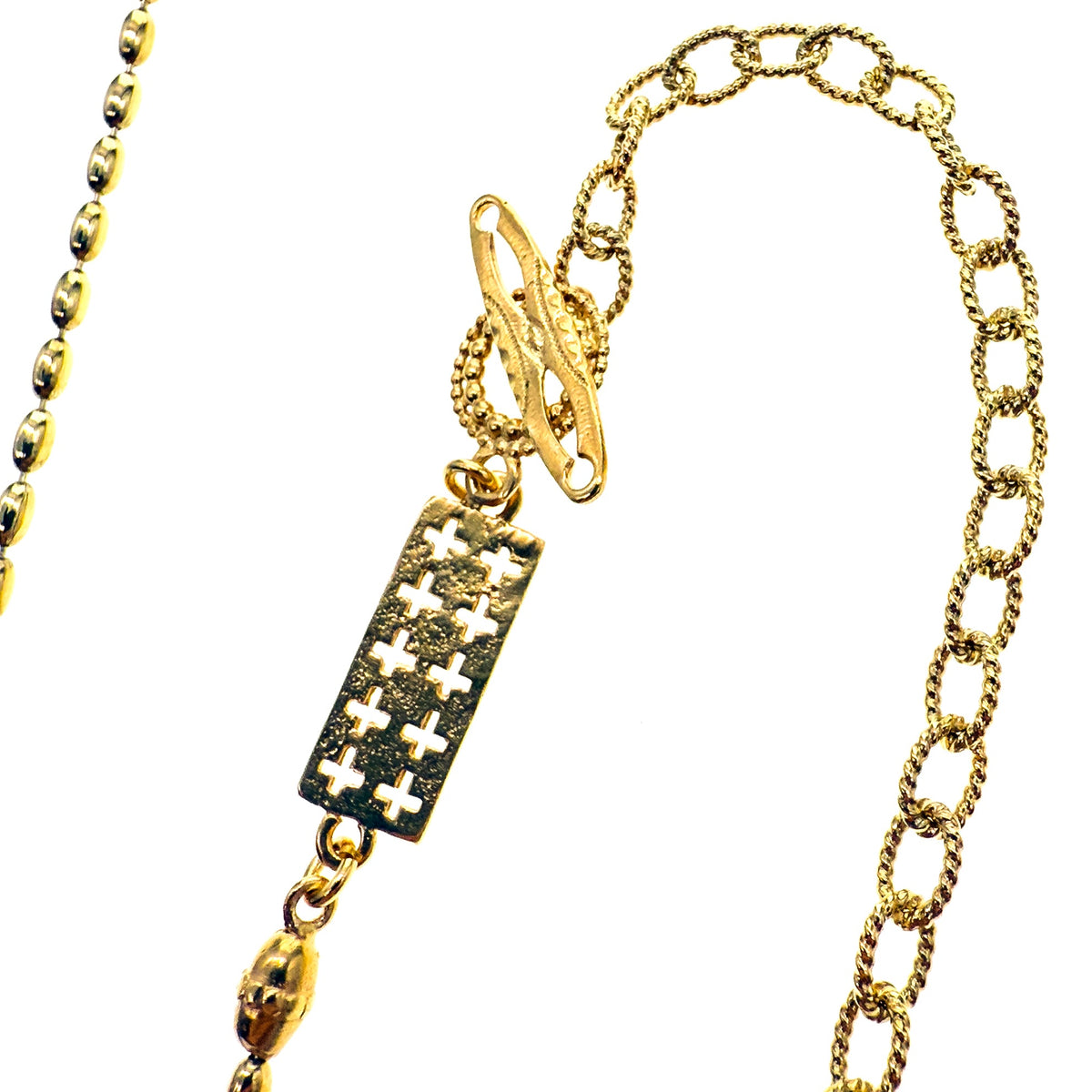 Face And Spiral Necklace White – 18k Gold Plated – Gem Kingdom