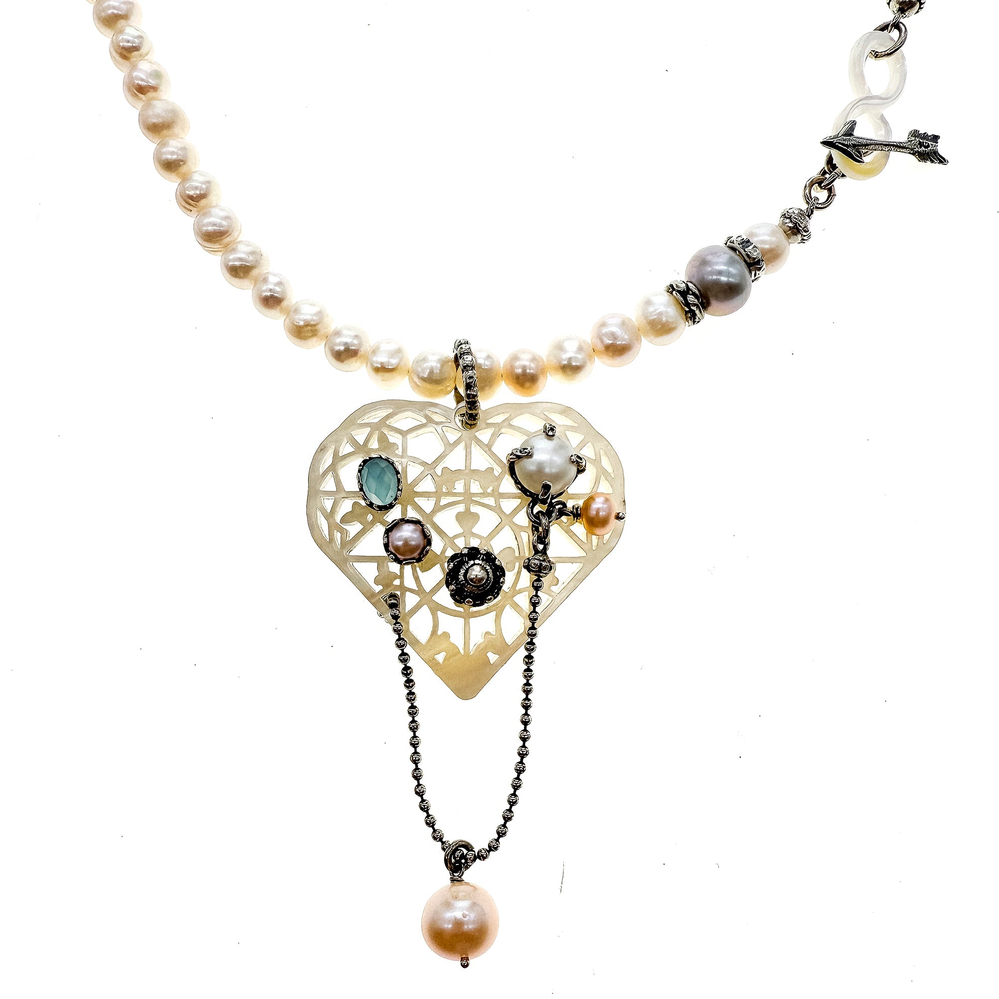 White Whispering Heart Necklace – Sterling Silver – Gem Kingdom