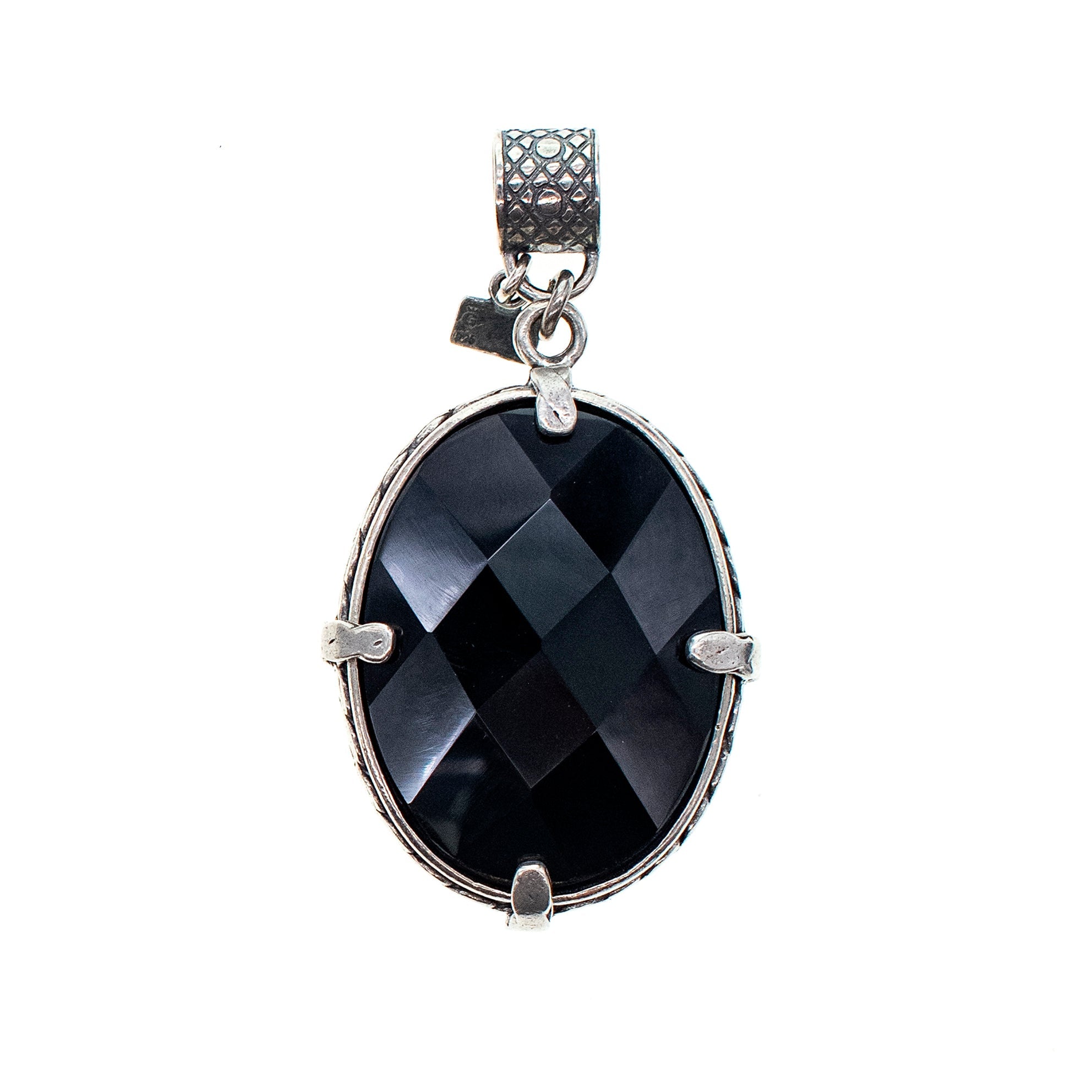 Surrealist Eye & Onyx Pendant – Sterling Silver – Gem Kingdom