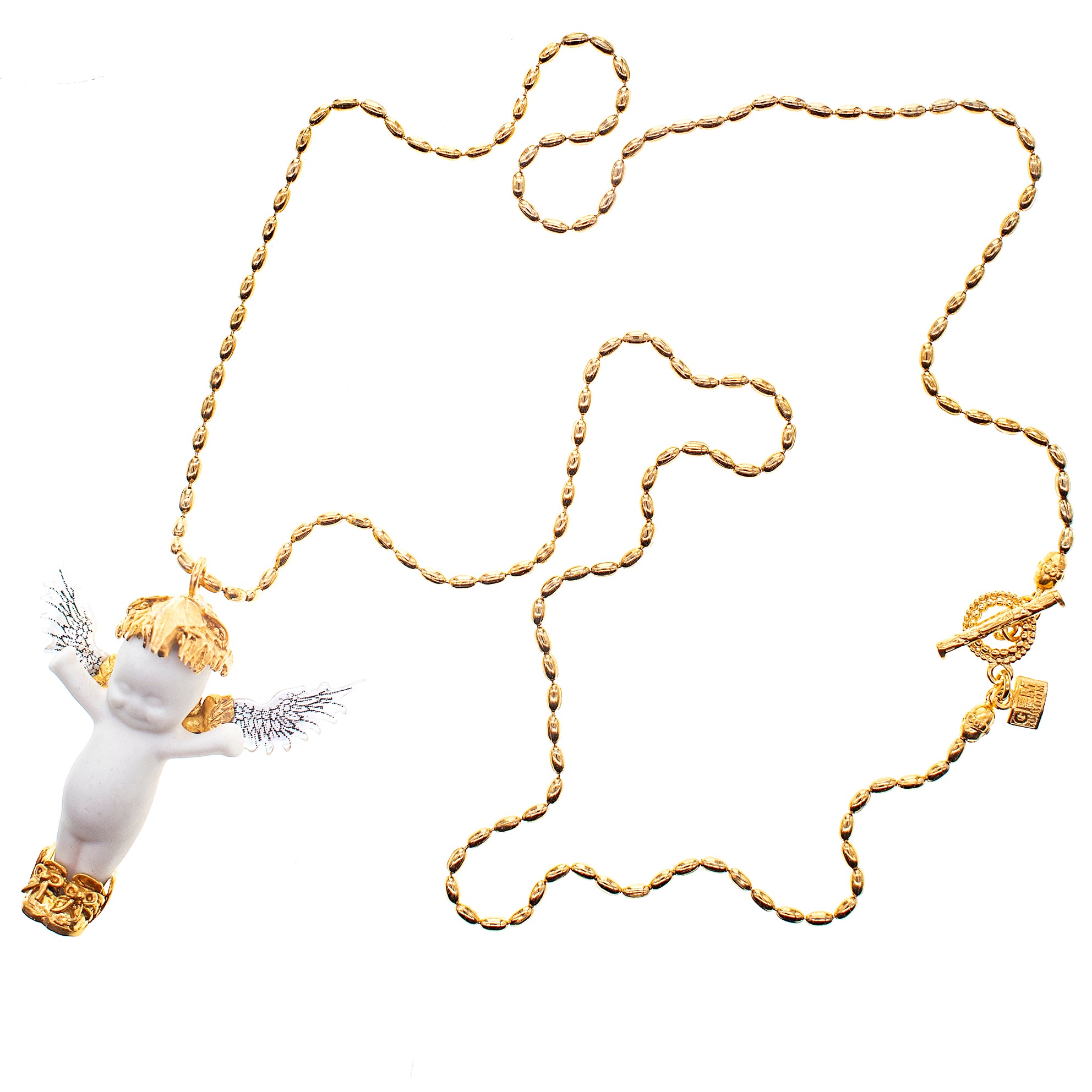 "Phoenix" Ketting Wit En Goud