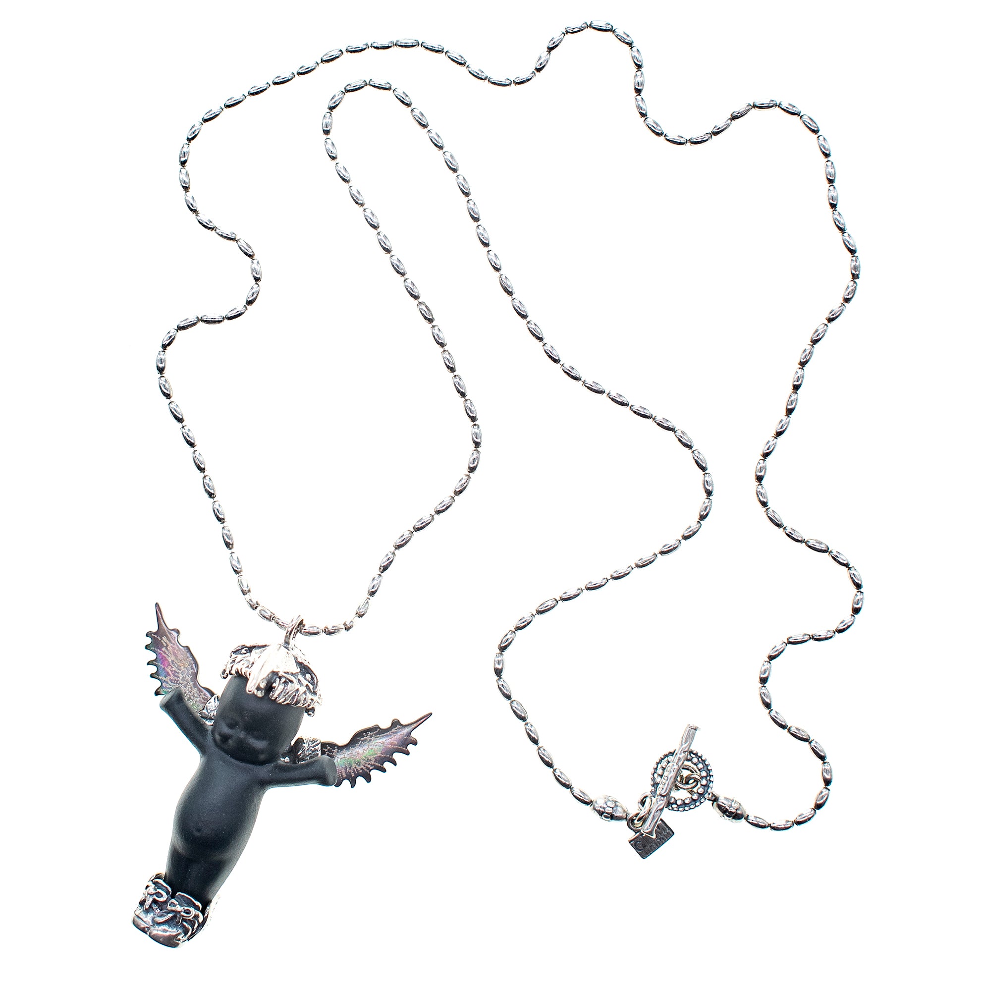 "Phoenix" Necklace Black And Silver