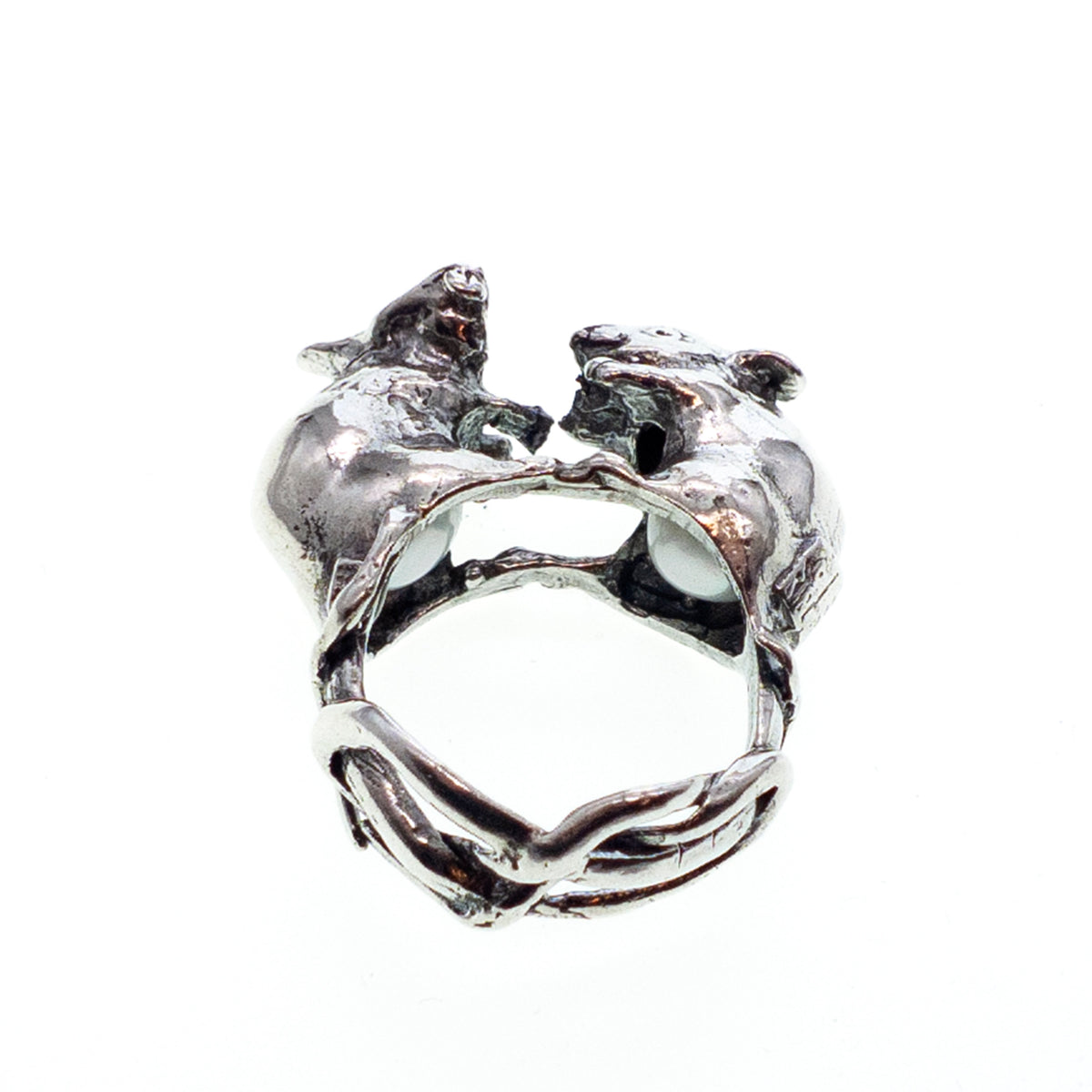 Mice Ring White Pearl