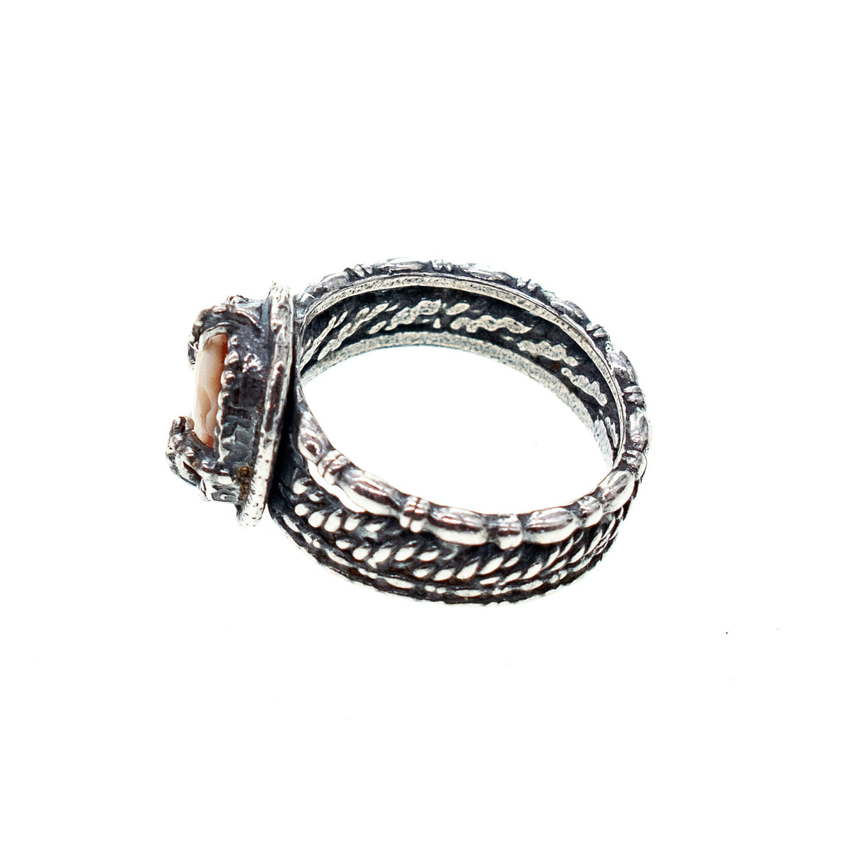 Dolfijn Camee Ring Rood – Sterling Zilver – Gem Kingdom