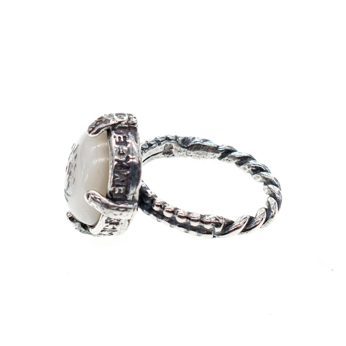 Vlam Ring Wit – Sterling Zilver – Gem Kingdom