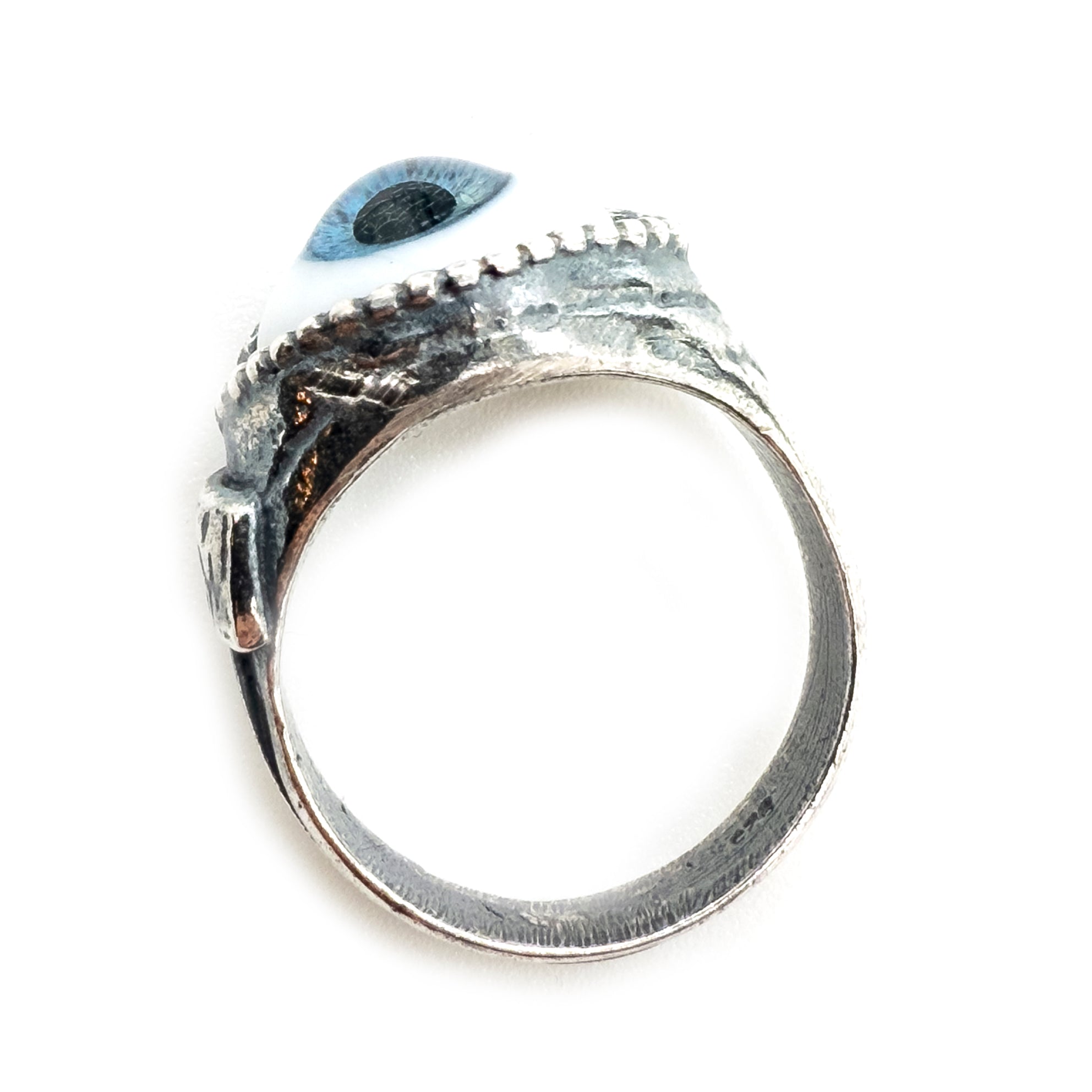 Small Blue Eye Love You Ring – Sterling Silver – Gem Kingdom