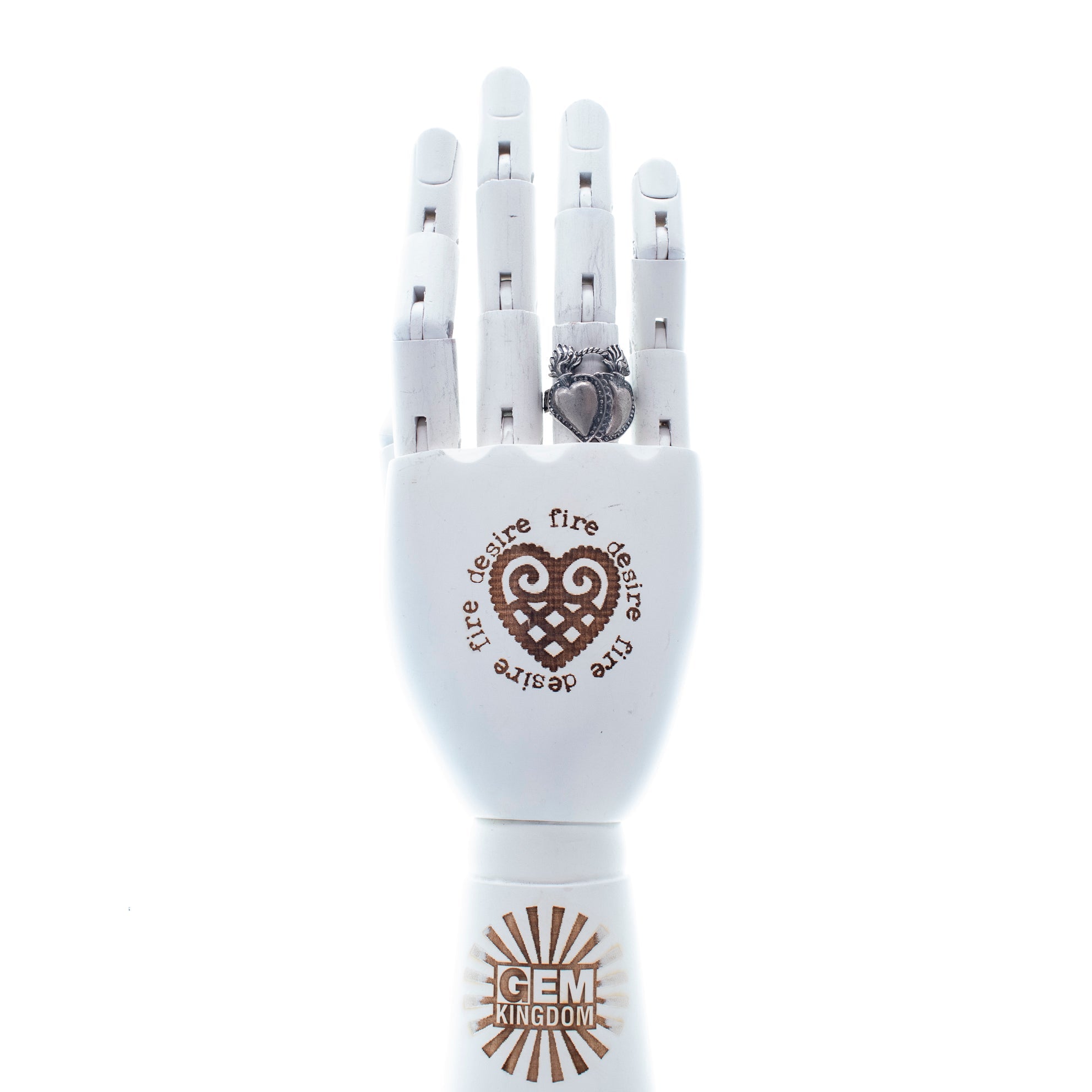 Double Sacred Heart Ring – Sterling Silver – Gem Kingdom