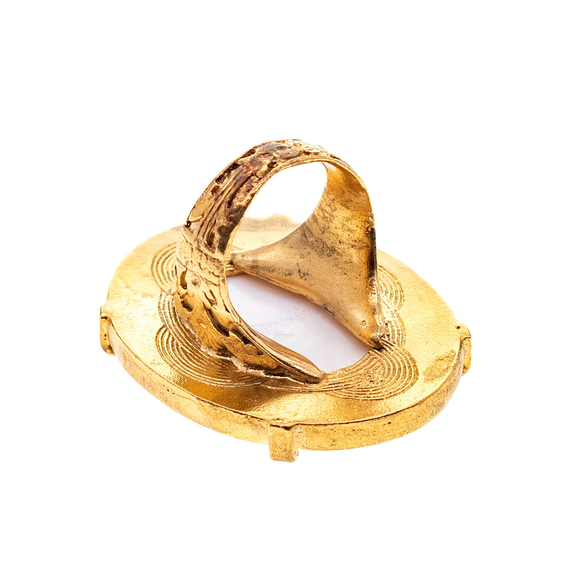 Lace Heart Ring White – Gold Plated – Gem Kingdom
