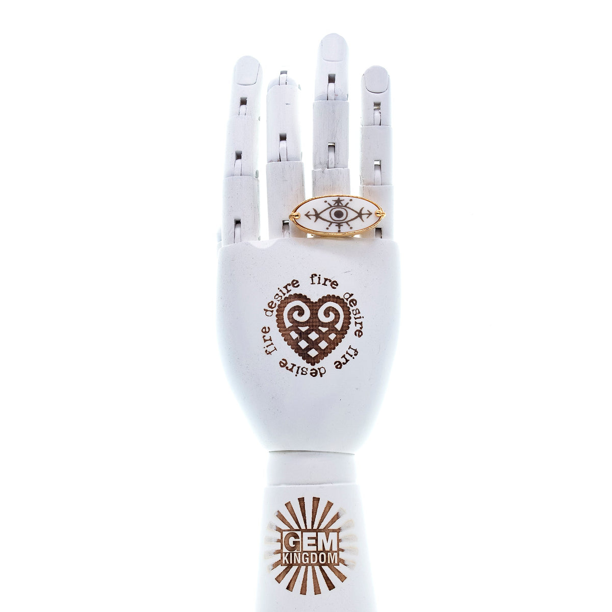 Eye Ring White – Gold Plated – Gem Kingdom