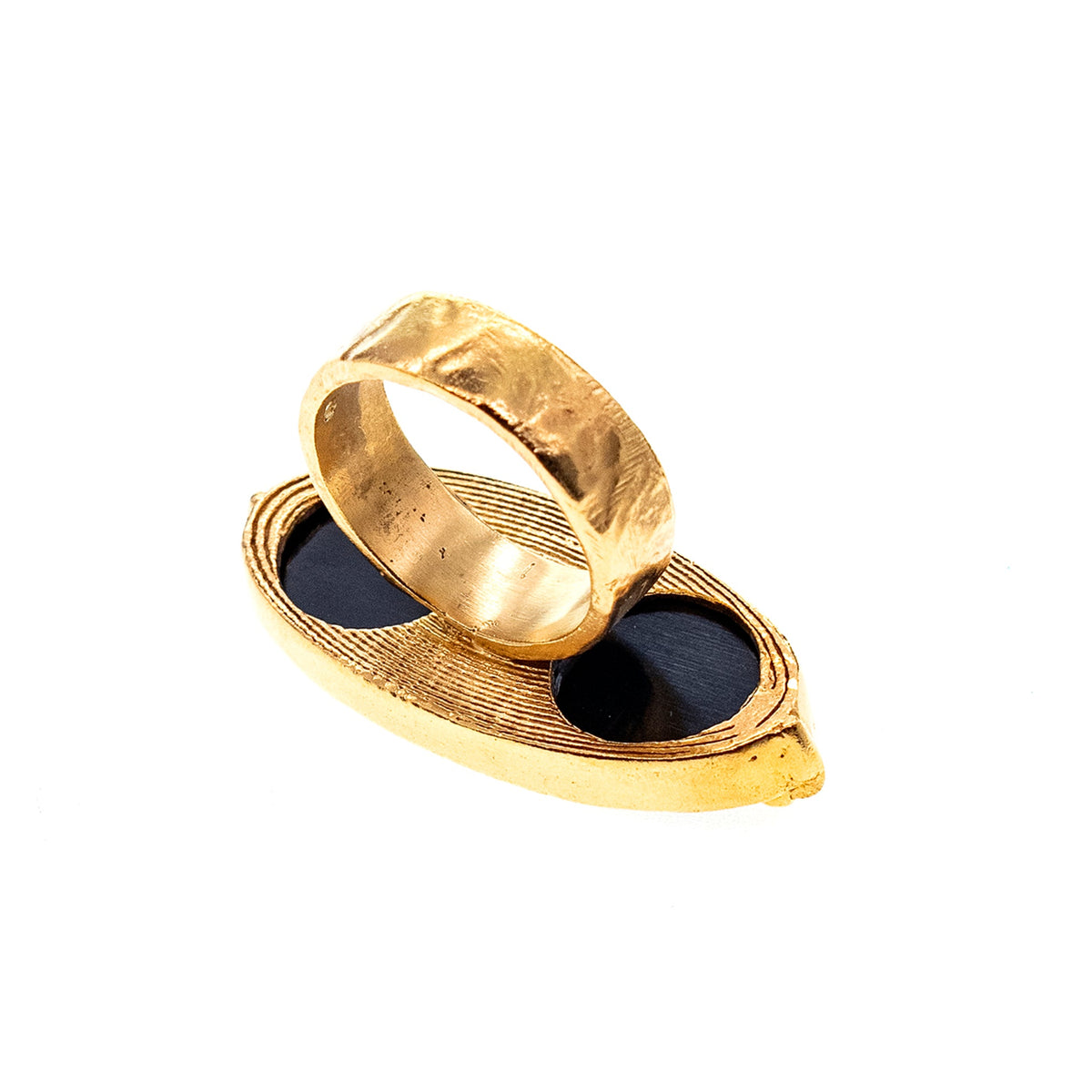 Eye Ring Black – Gold Plated – Gem Kingdom