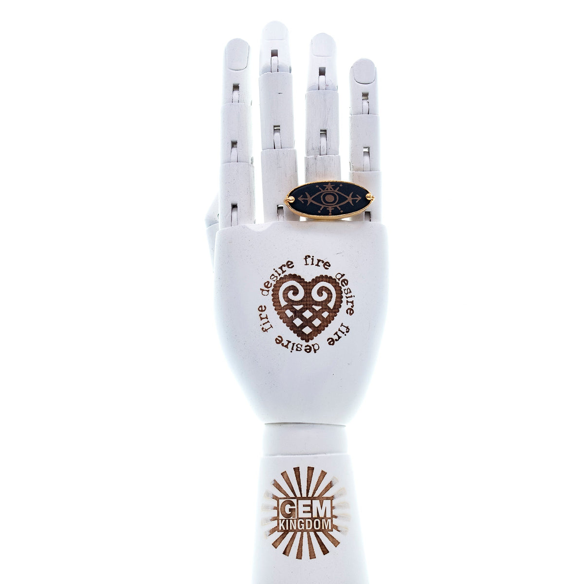 Eye Ring Black – Gold Plated – Gem Kingdom